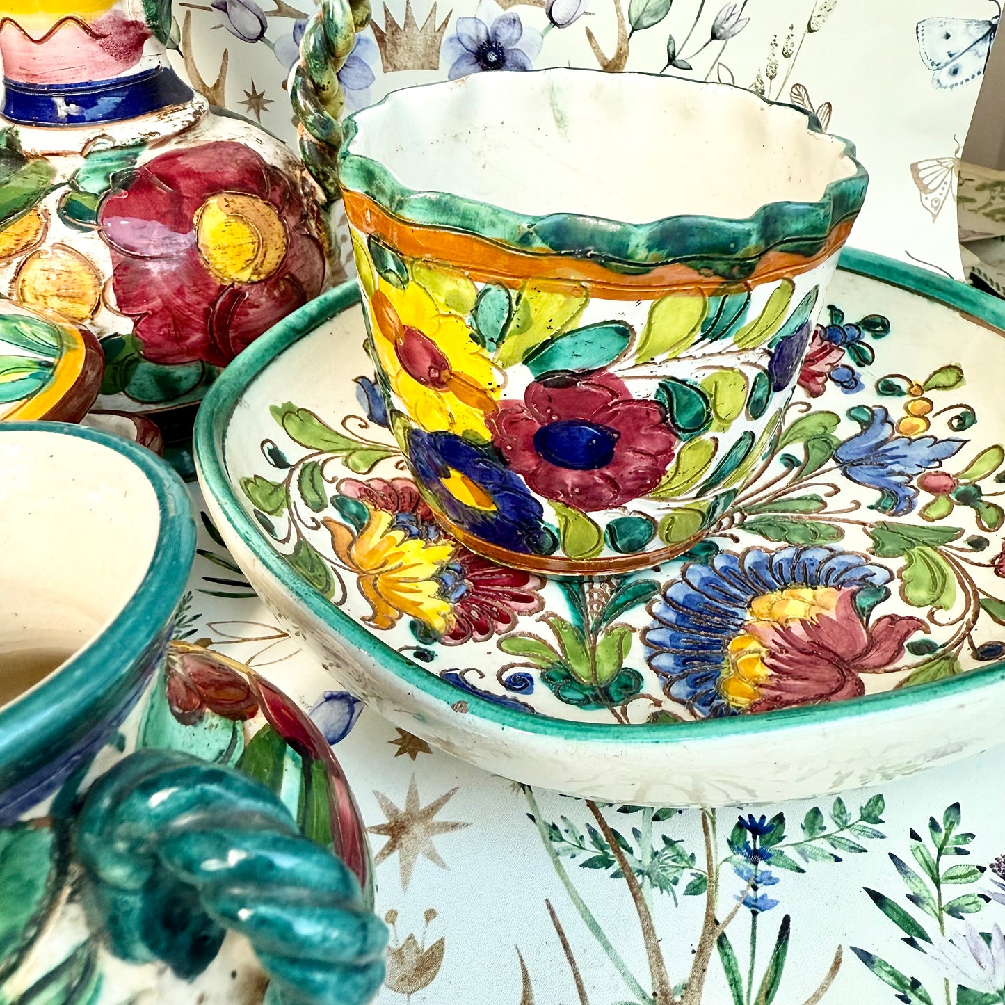 Set italienische Sgraffito Keramik