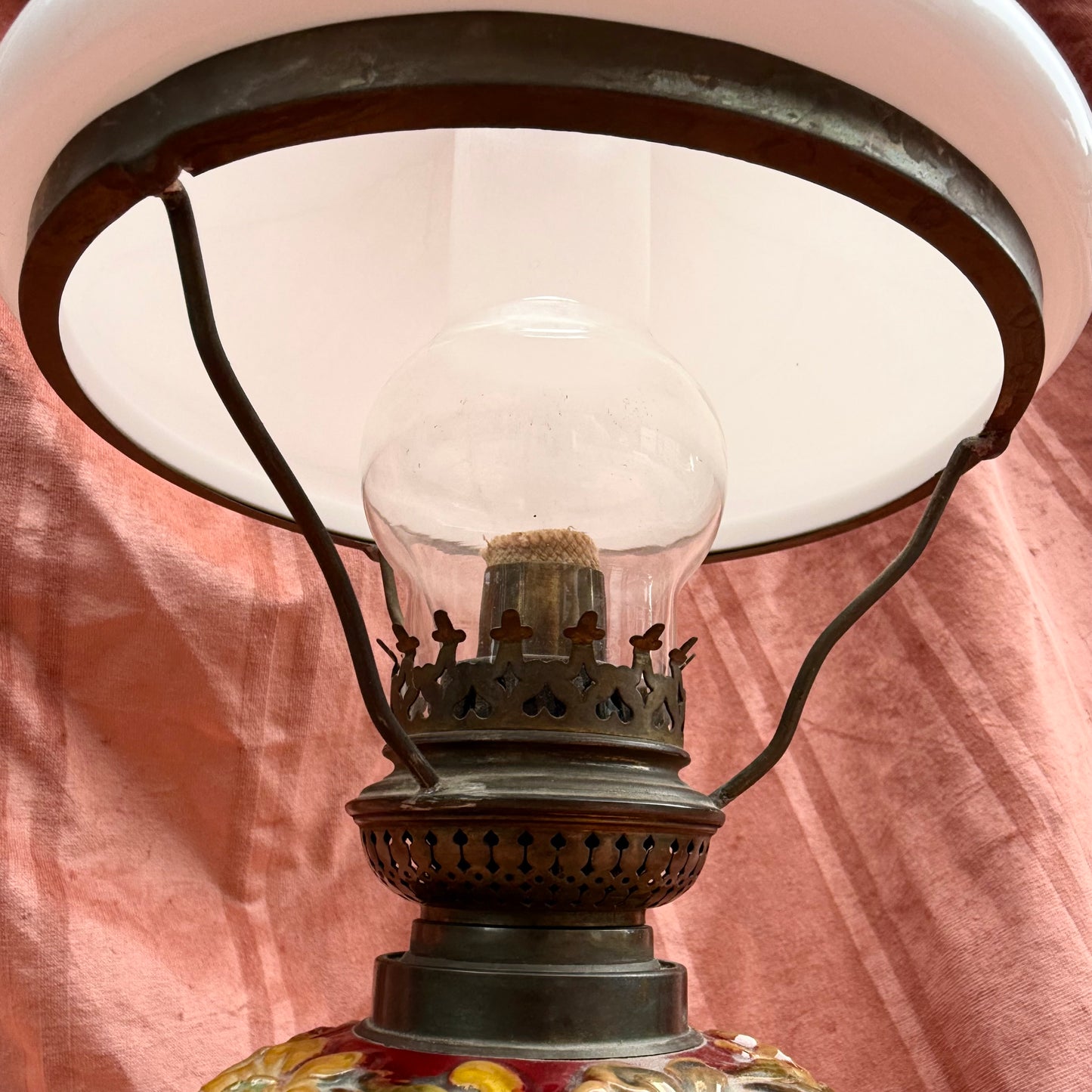 Petroleumlampe groß Blumen