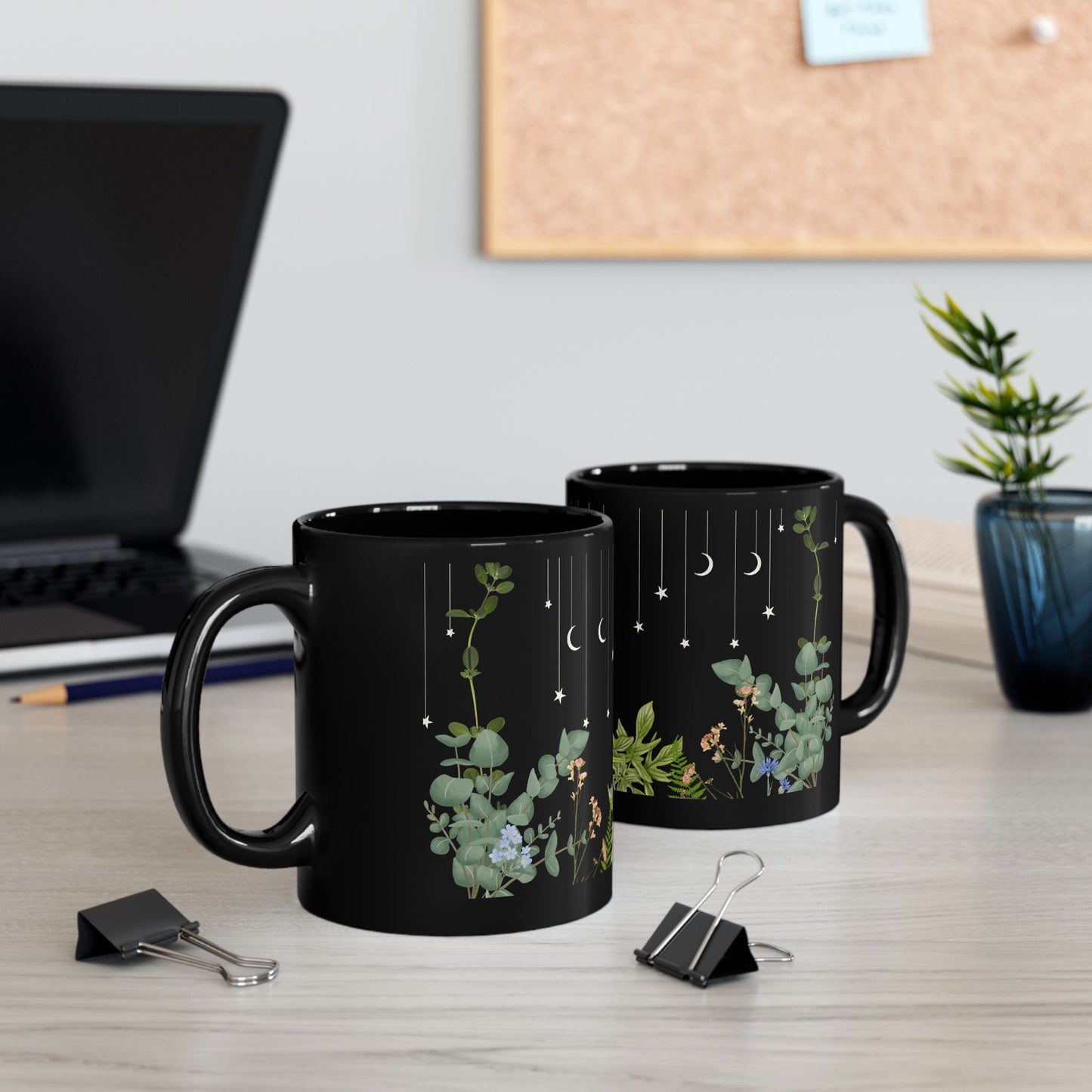 Celestial Garden Pflanzen Tasse schwarz