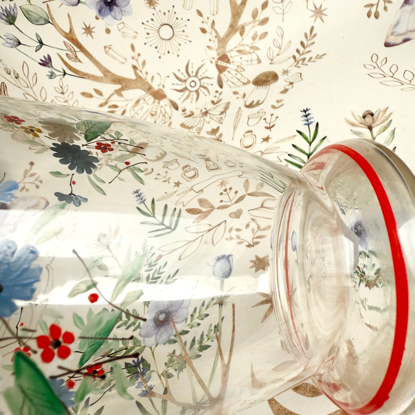 Handbemalte Glasvase Blumen
