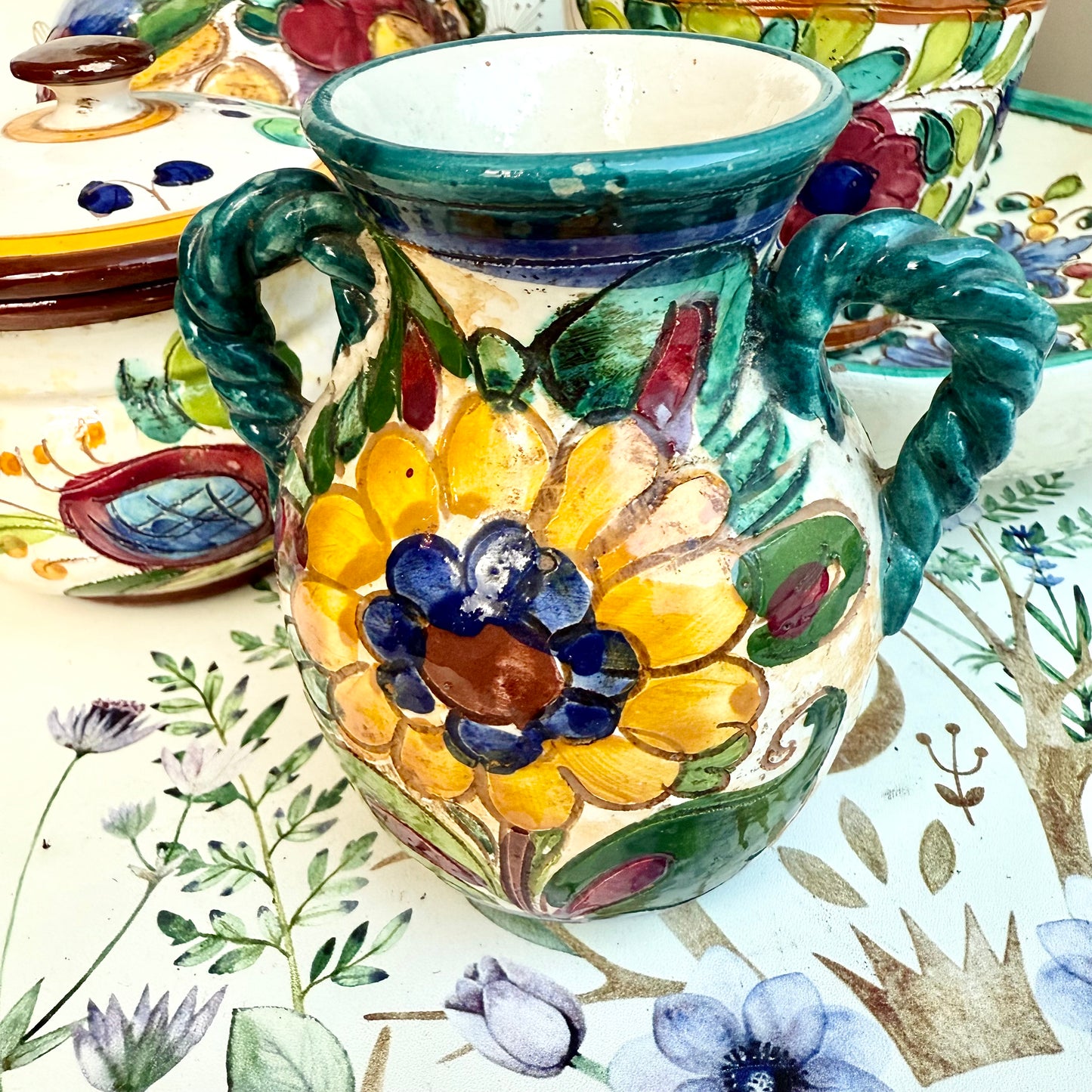 Set italienische Sgraffito Keramik