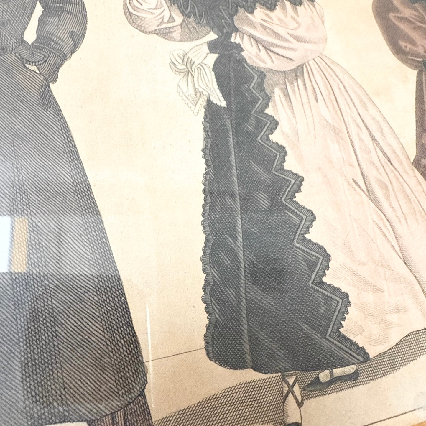 Gerahmte Mode Lithografie 1830