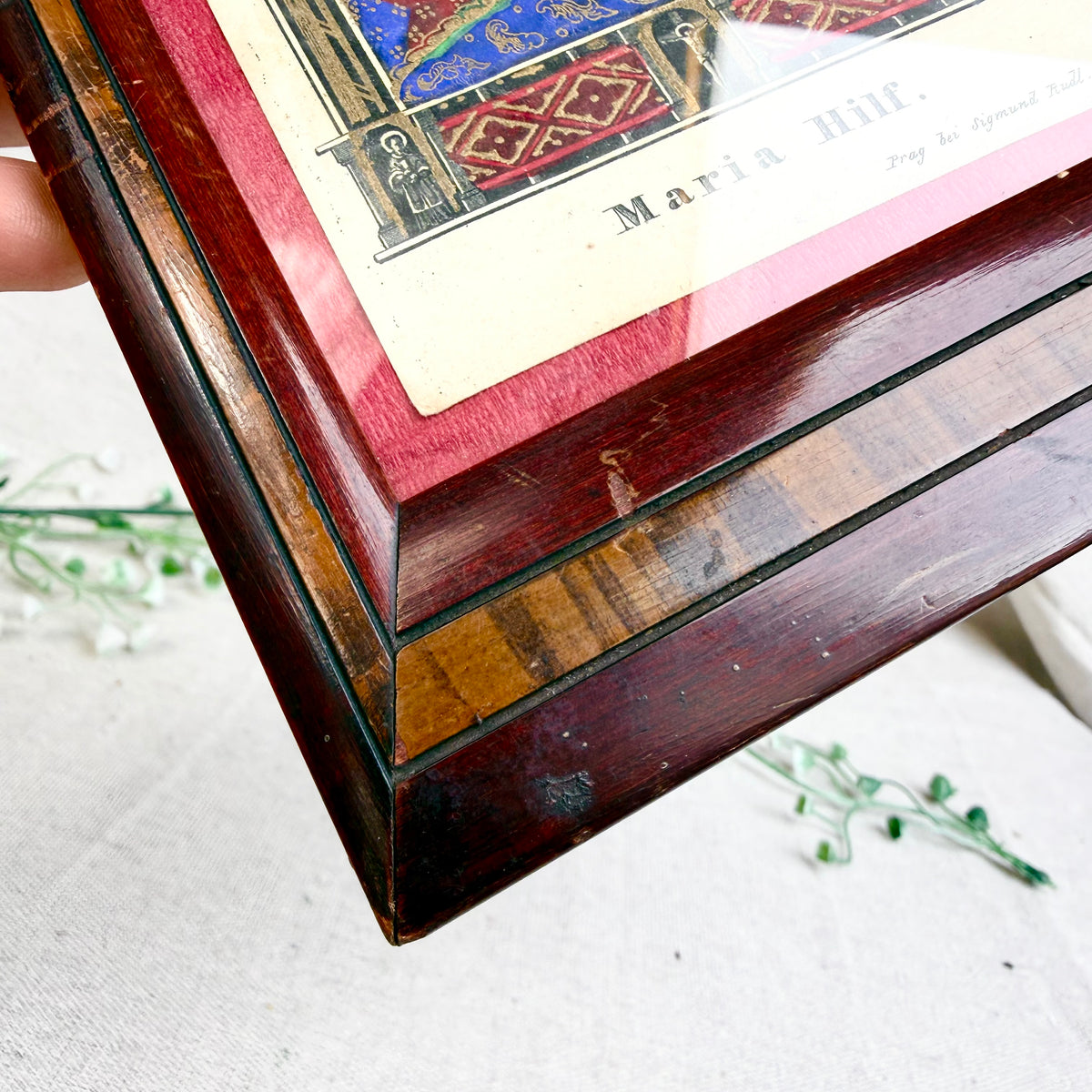 Biedermeier Heiligenbild gerahmt