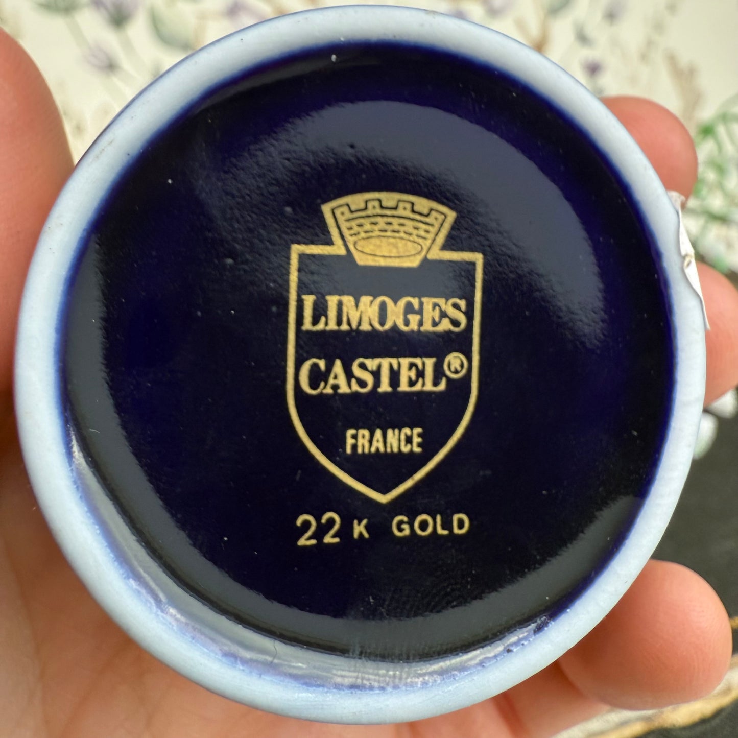 Pompadour Limoges Döschen blau