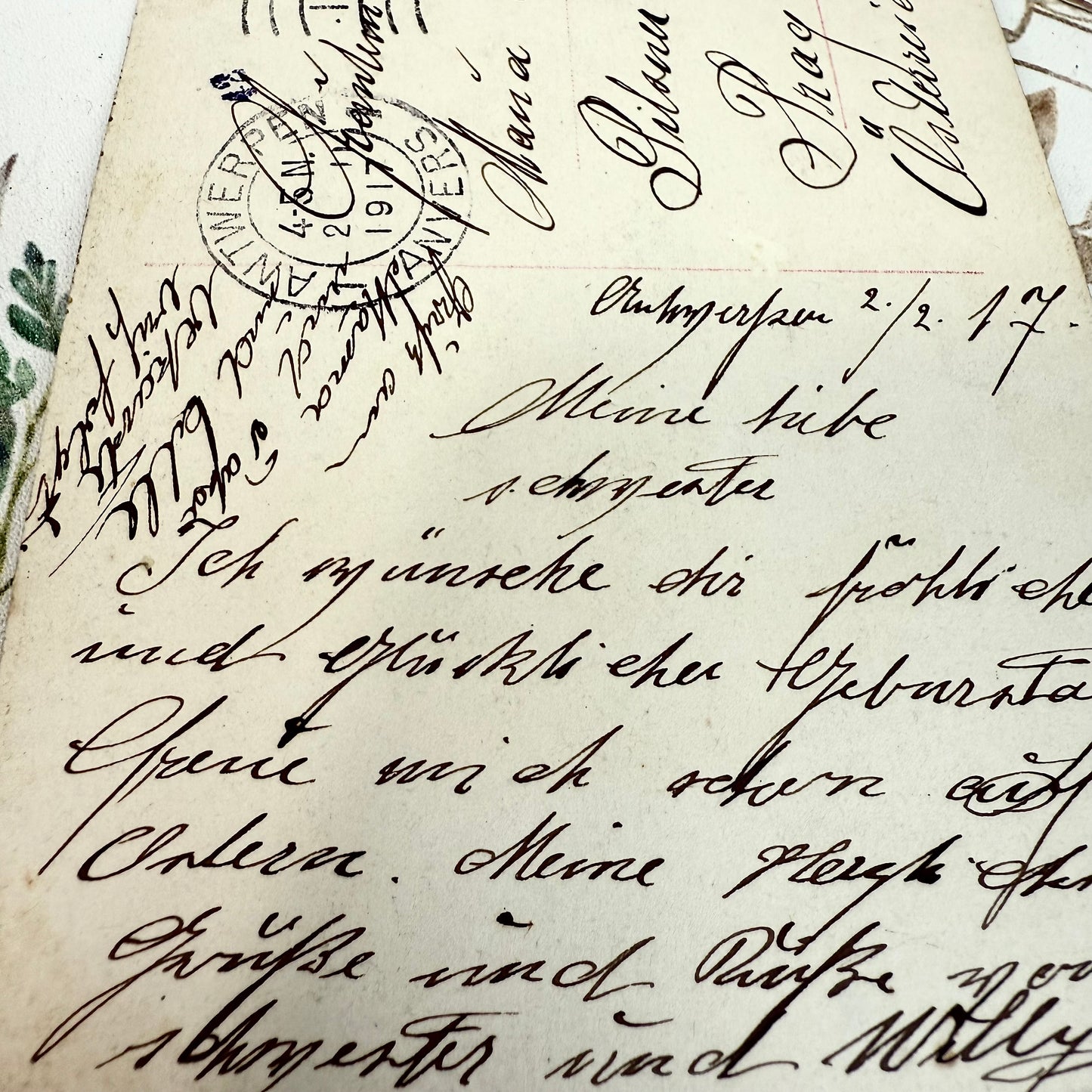 Postkarte nachkoloriert 1917