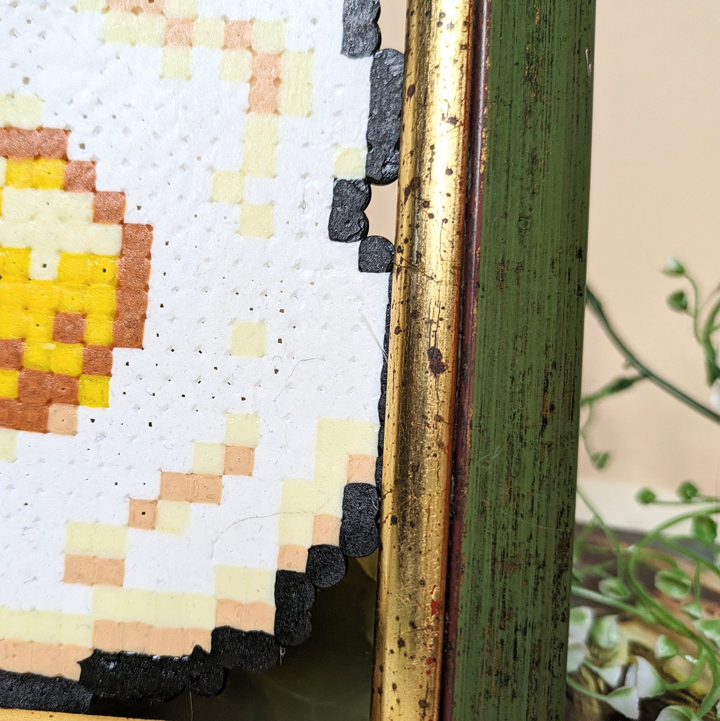 Pixel fried egg framed, 19 x 19