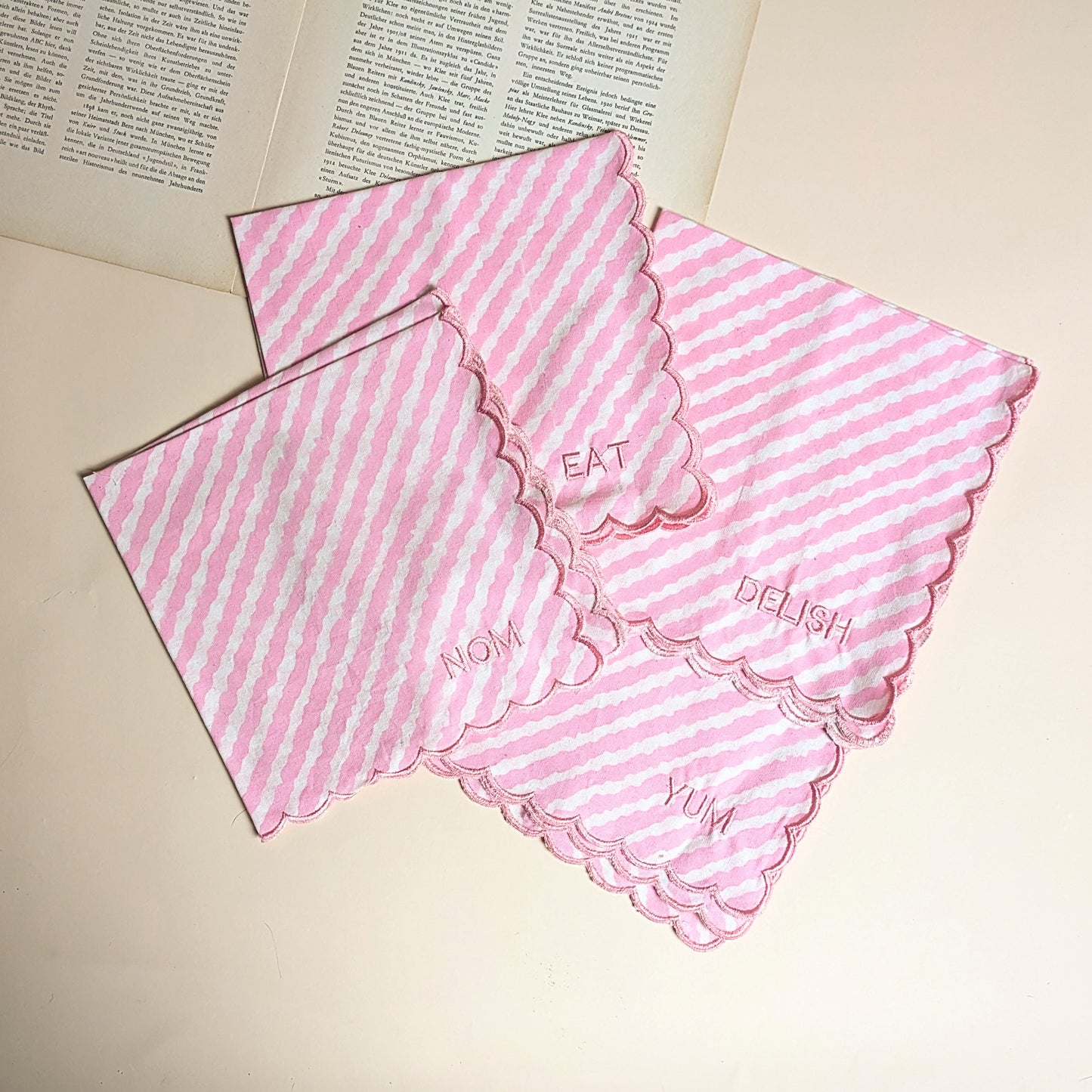 Stoffservietten rosa, 4er Set
