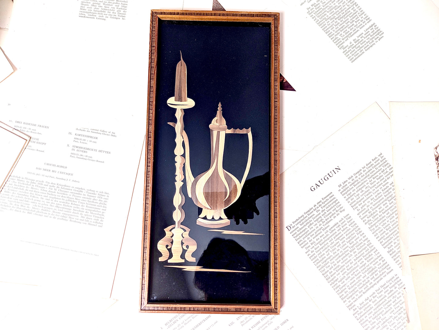 Tableau oriental en placage de bois