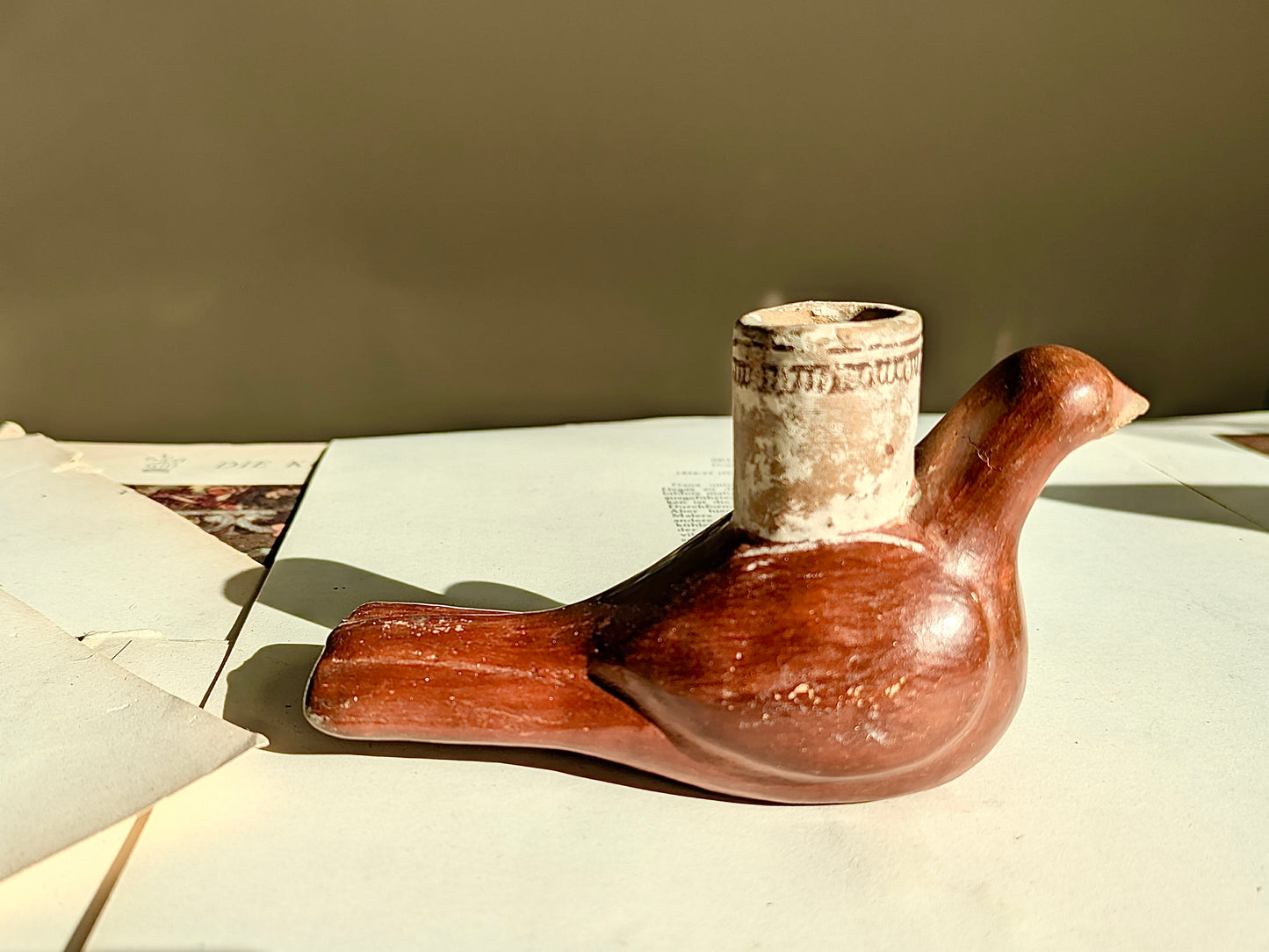 Keramik Kerzenständer Vogel