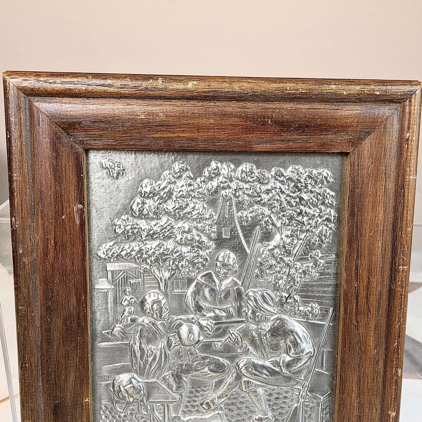 Old tin picture framed