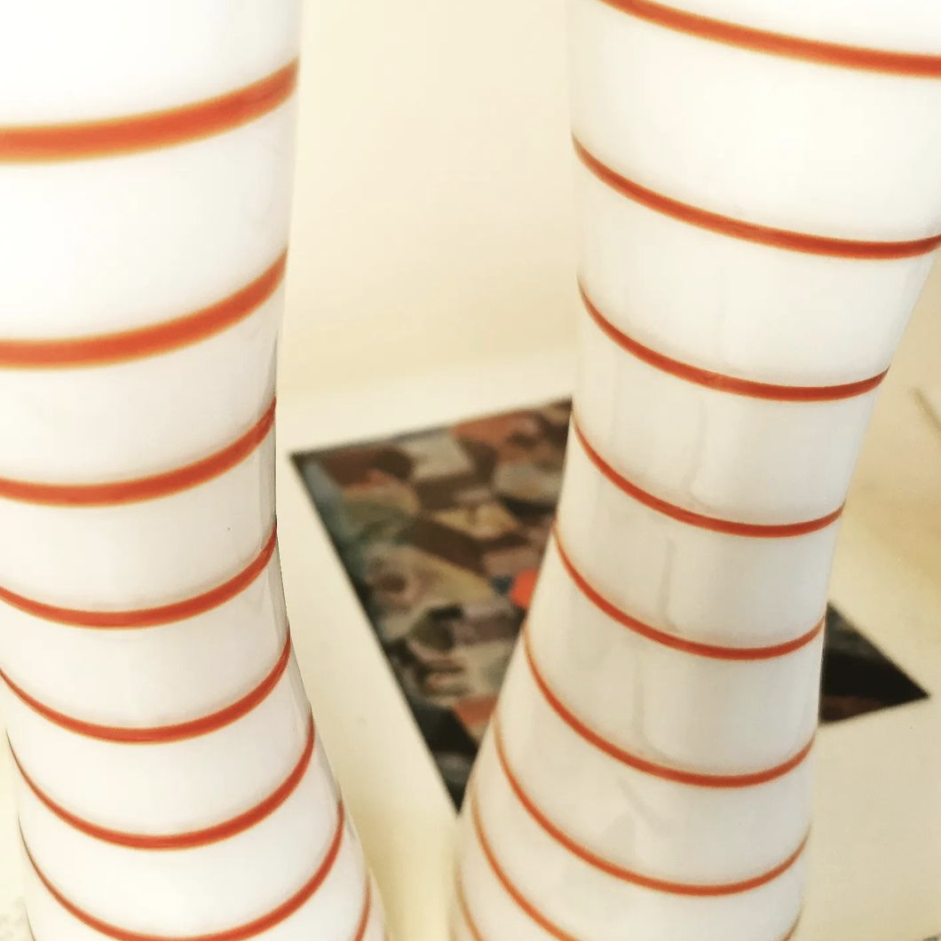Swirl Vase rot-weiß