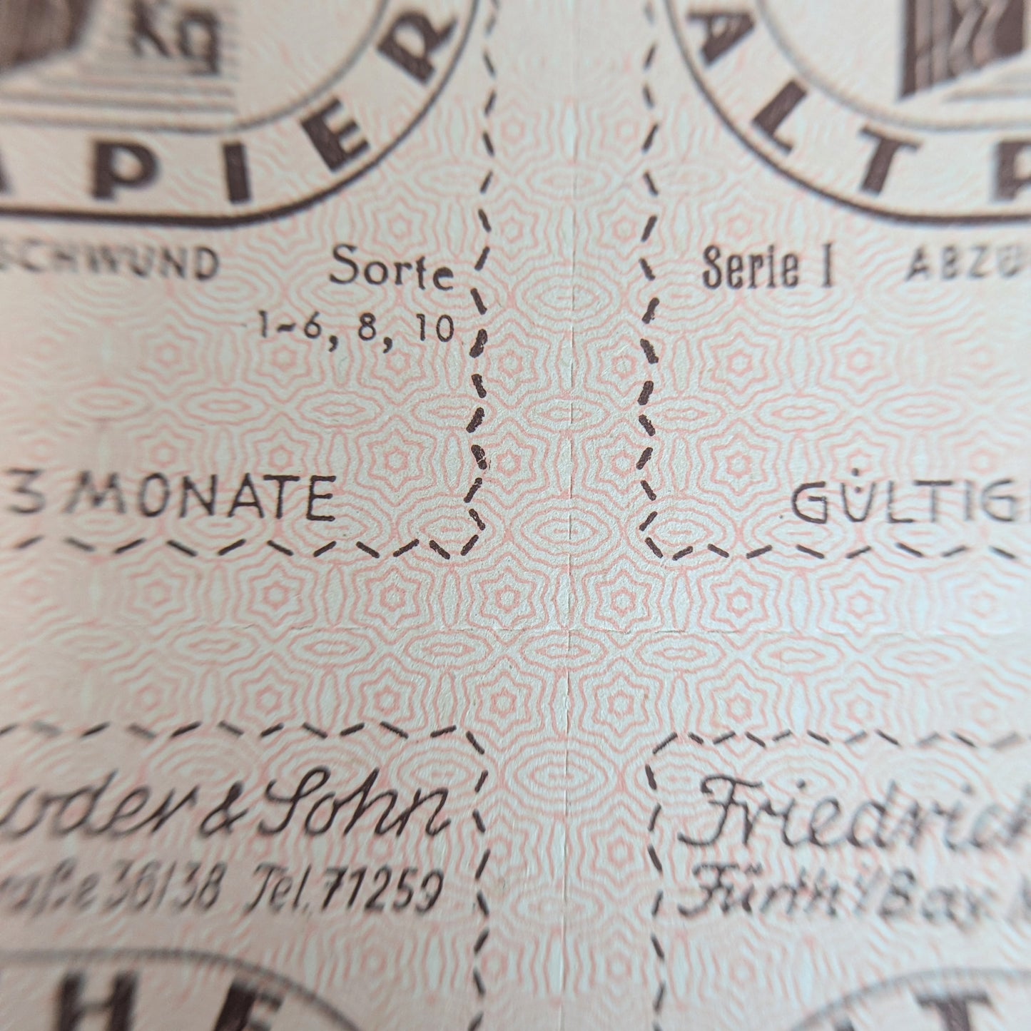 Set of waste paper vouchers 1940s