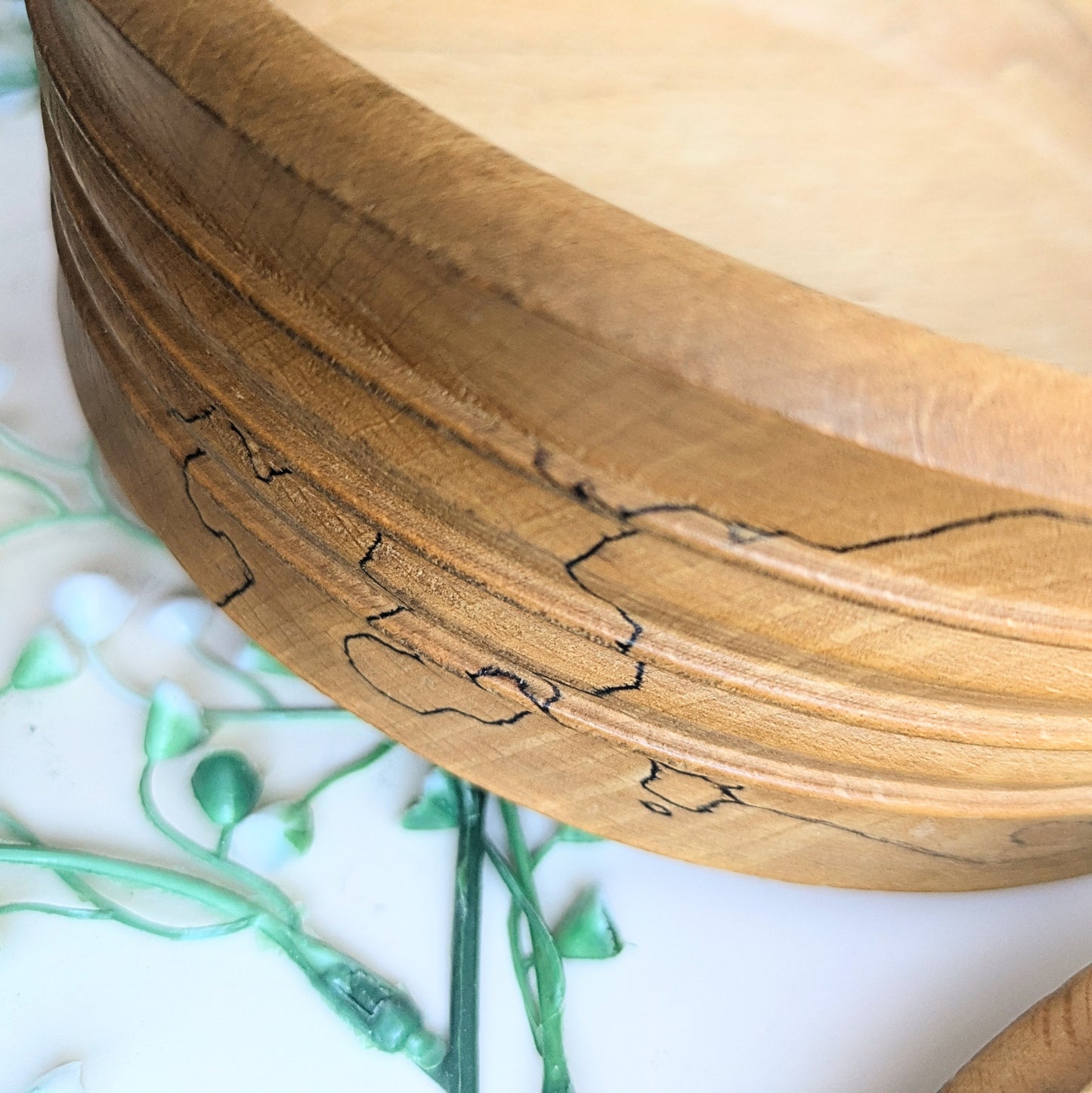 Wooden box with grain
