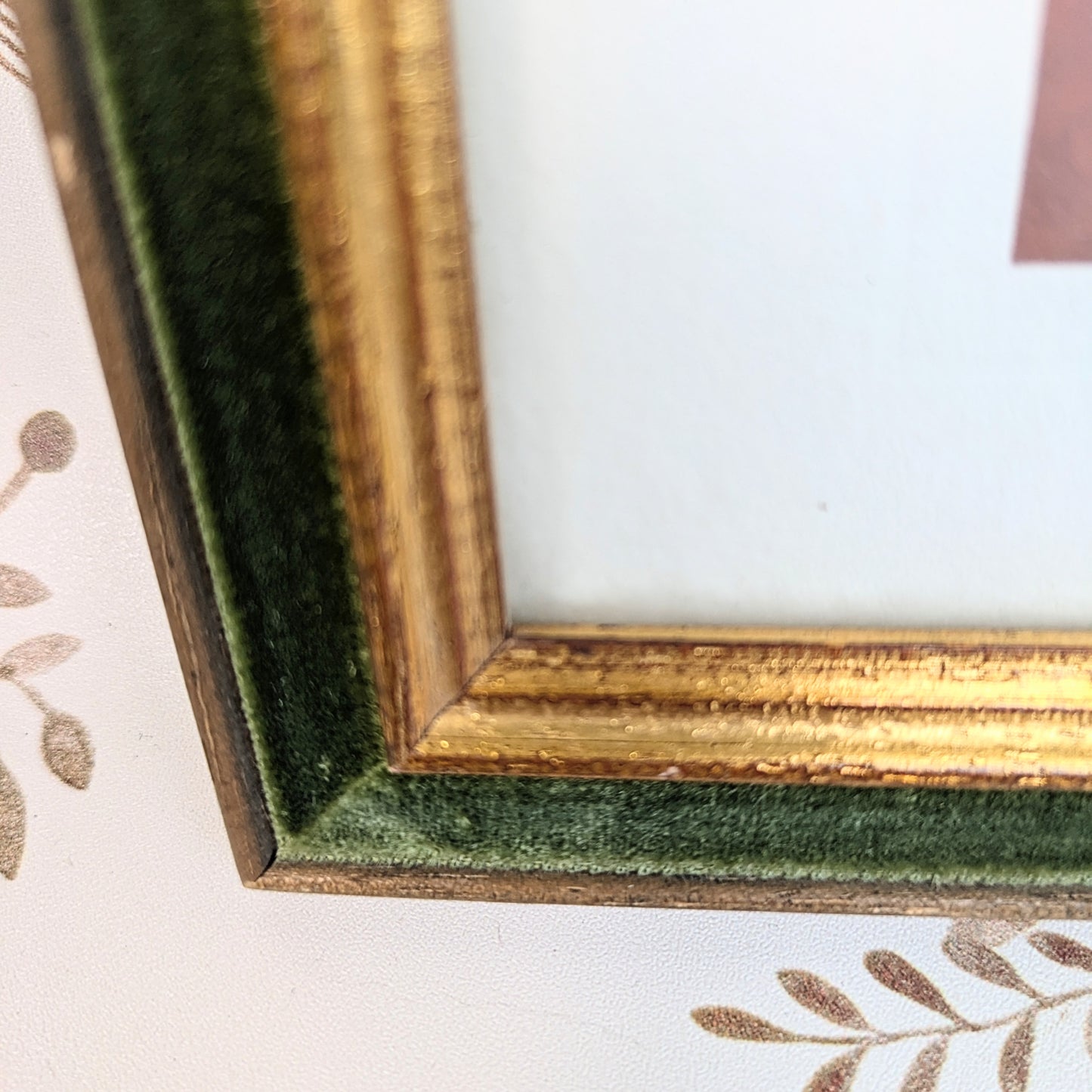 Green velvet picture frame