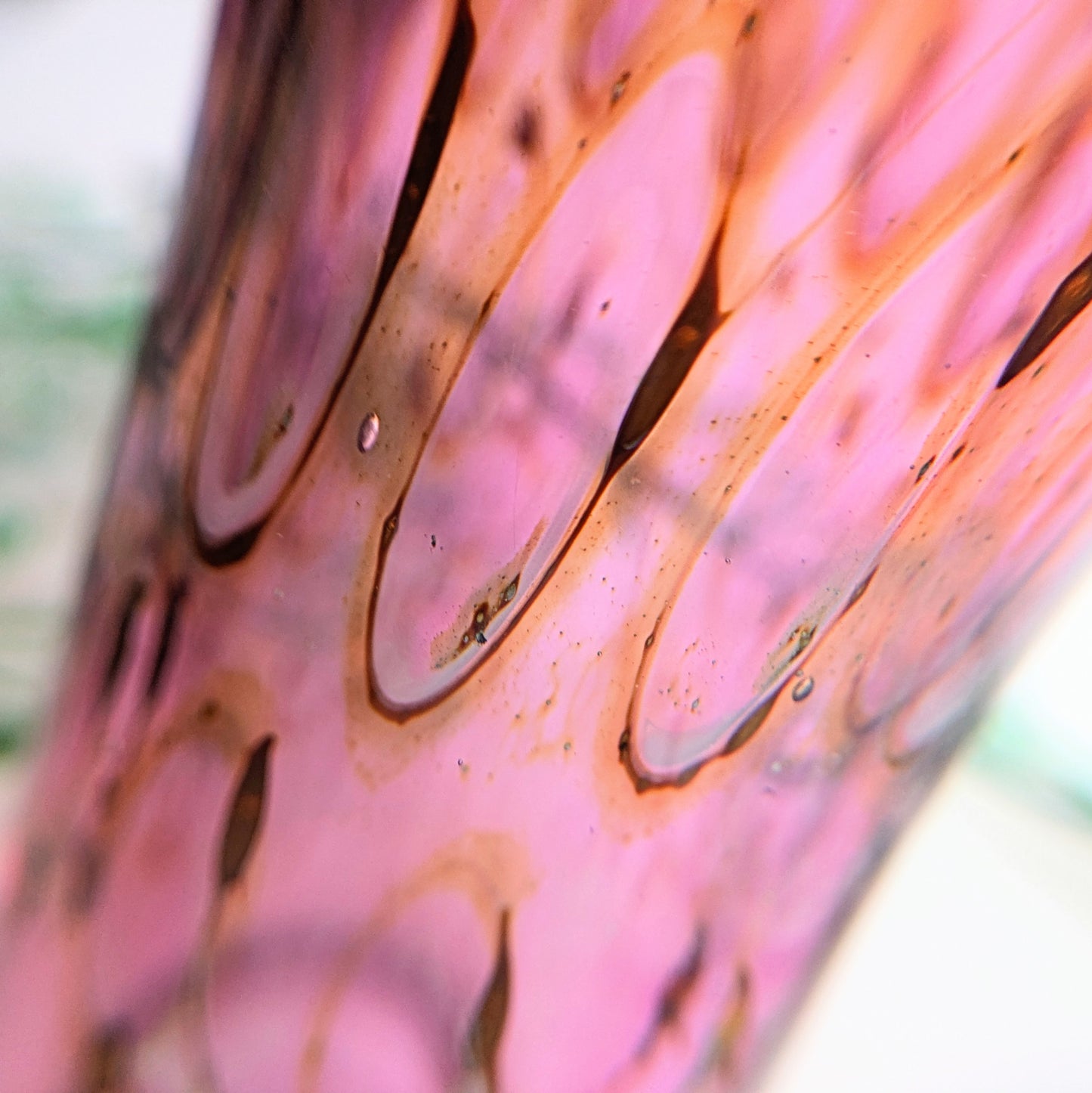 Peacock eye glass vase by Eisch