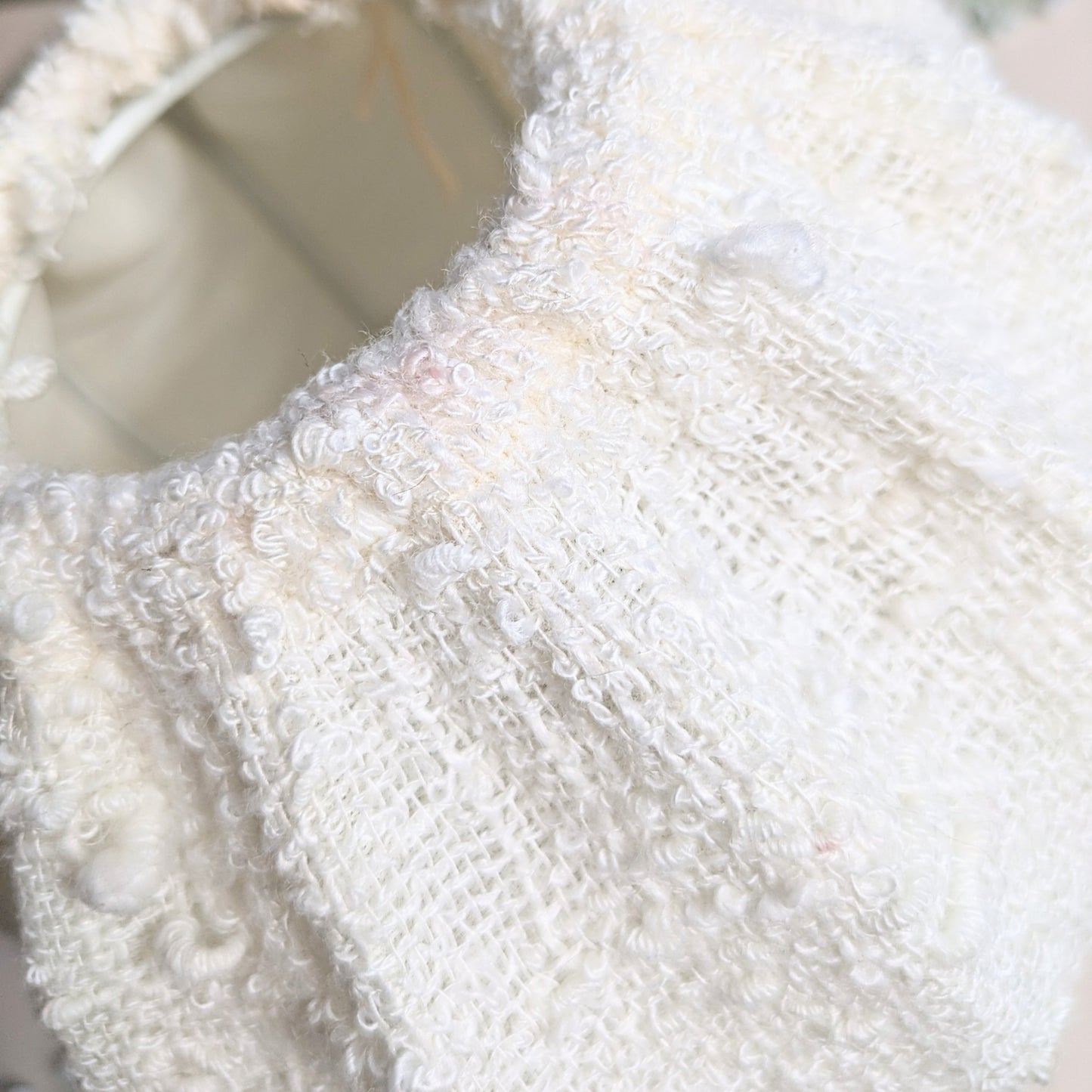 Lamp with bouclé shade