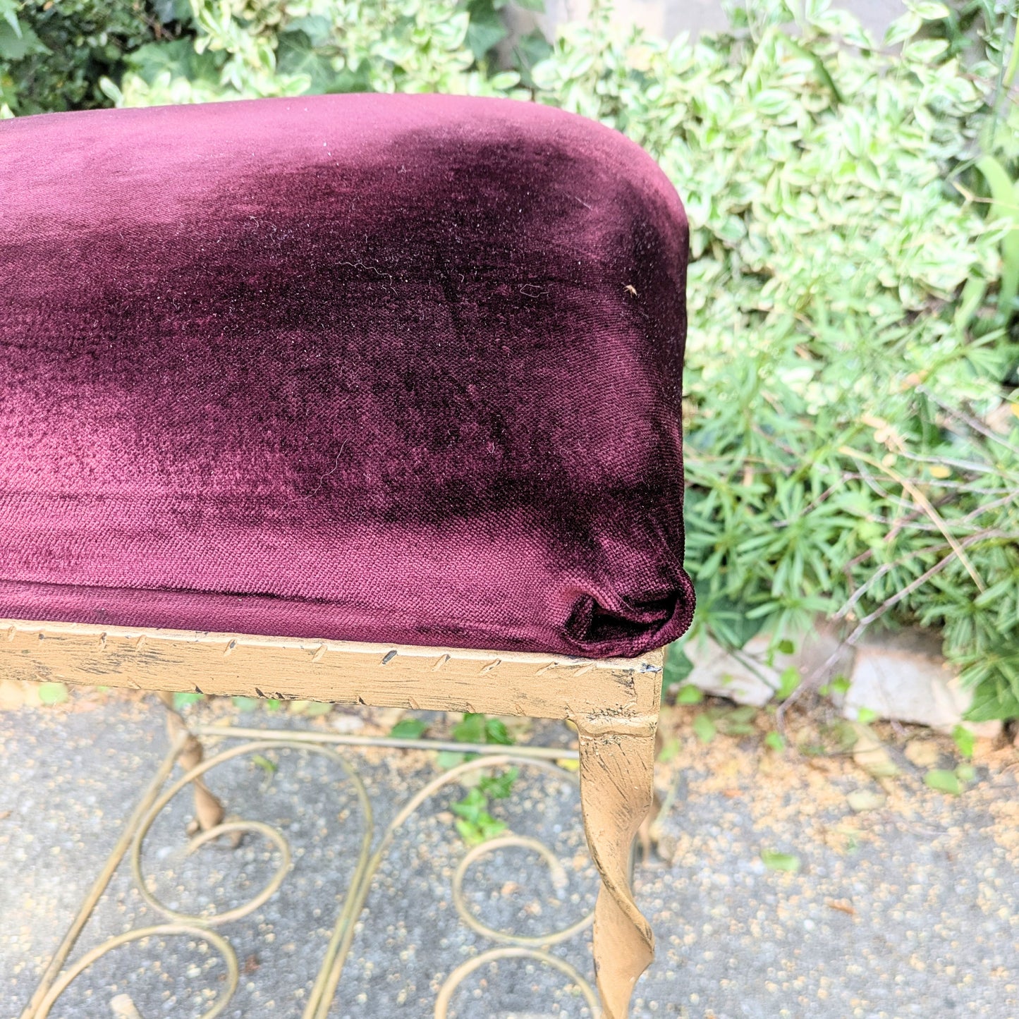 Wrought iron baroque stool