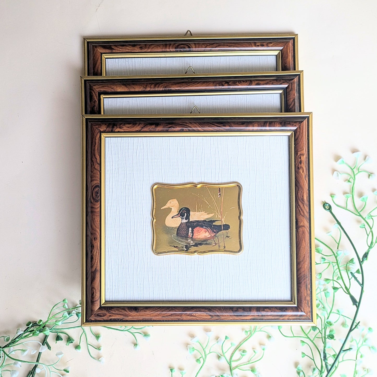 Goldlithographie Enten 3er Set