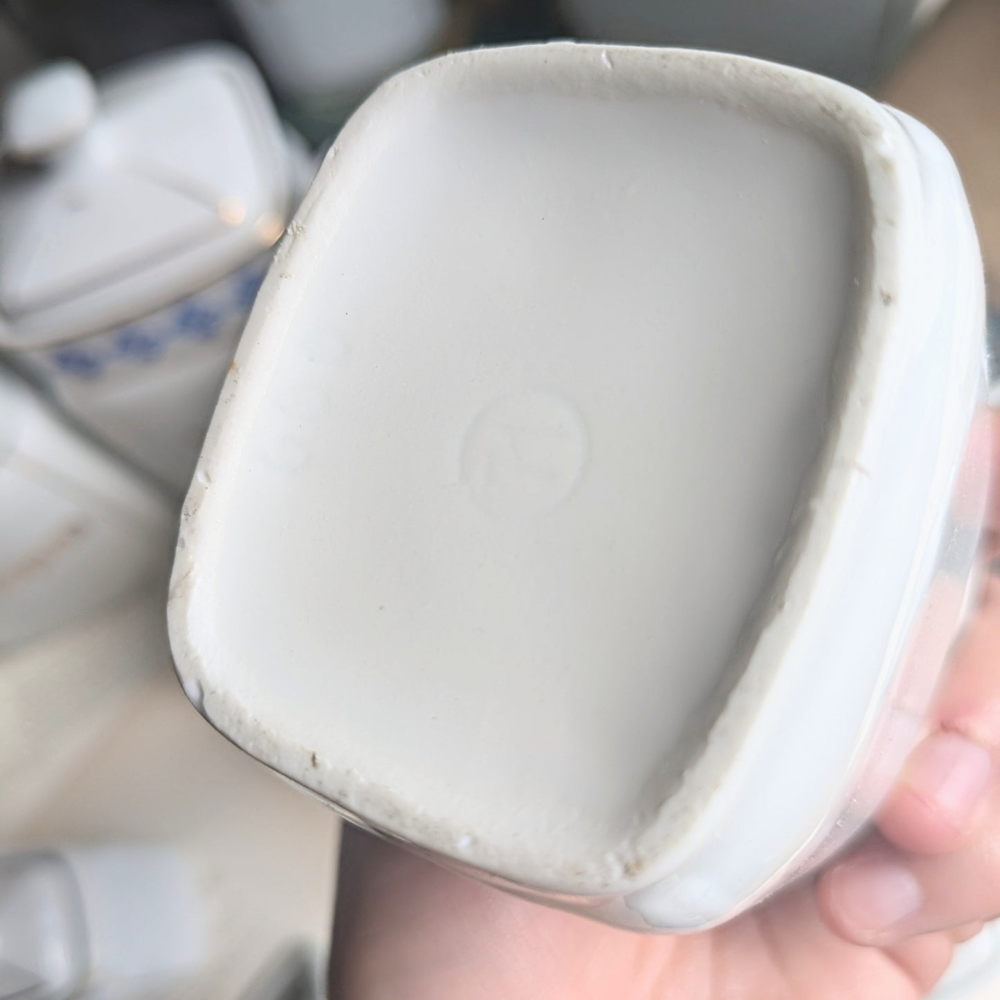 Pots de rangement en porcelaine bleu et blanc