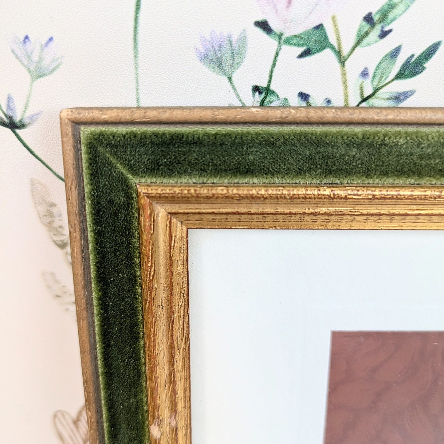 Green velvet picture frame