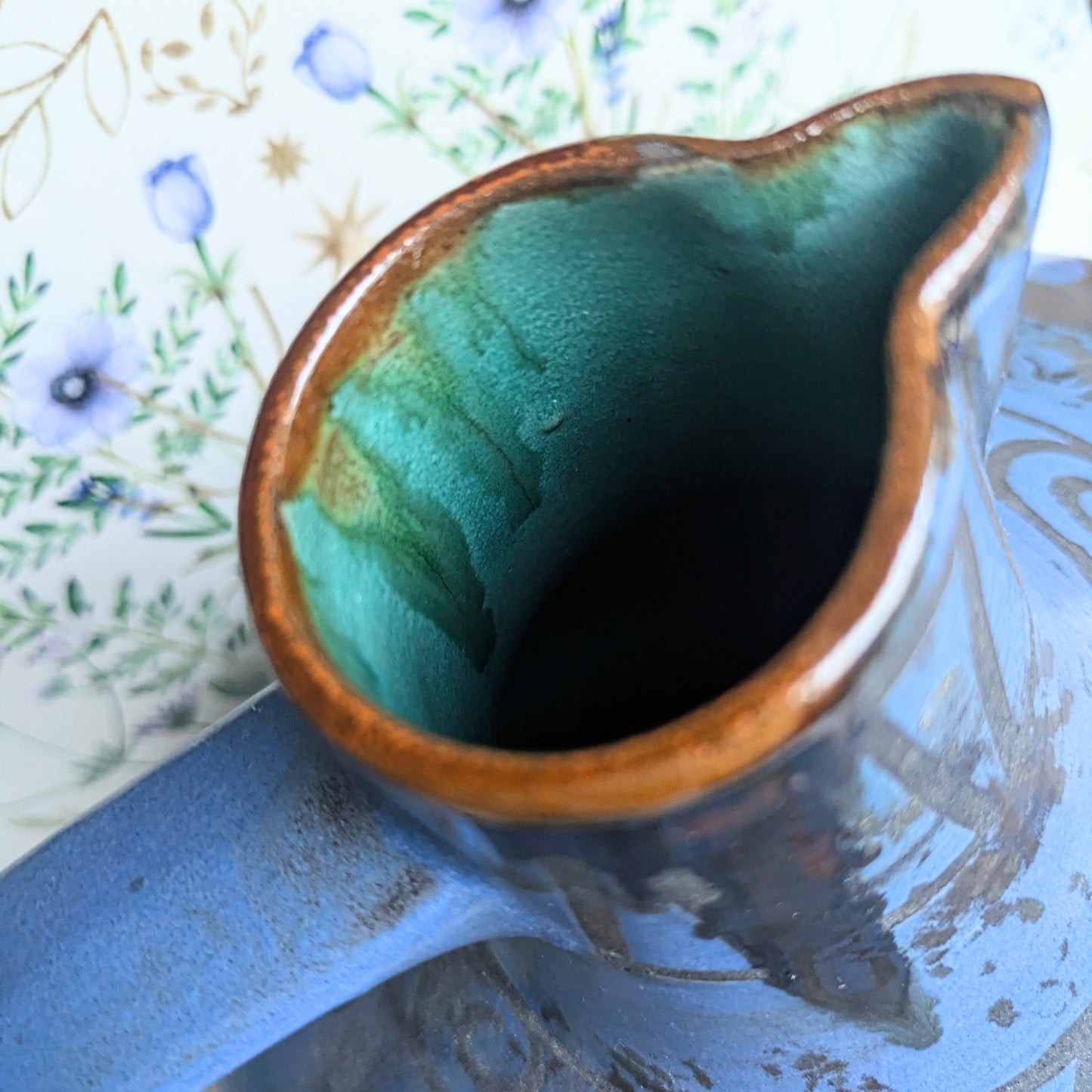 Henkelvase von Hans Welling für Ceramano Pergamon WGP in blau