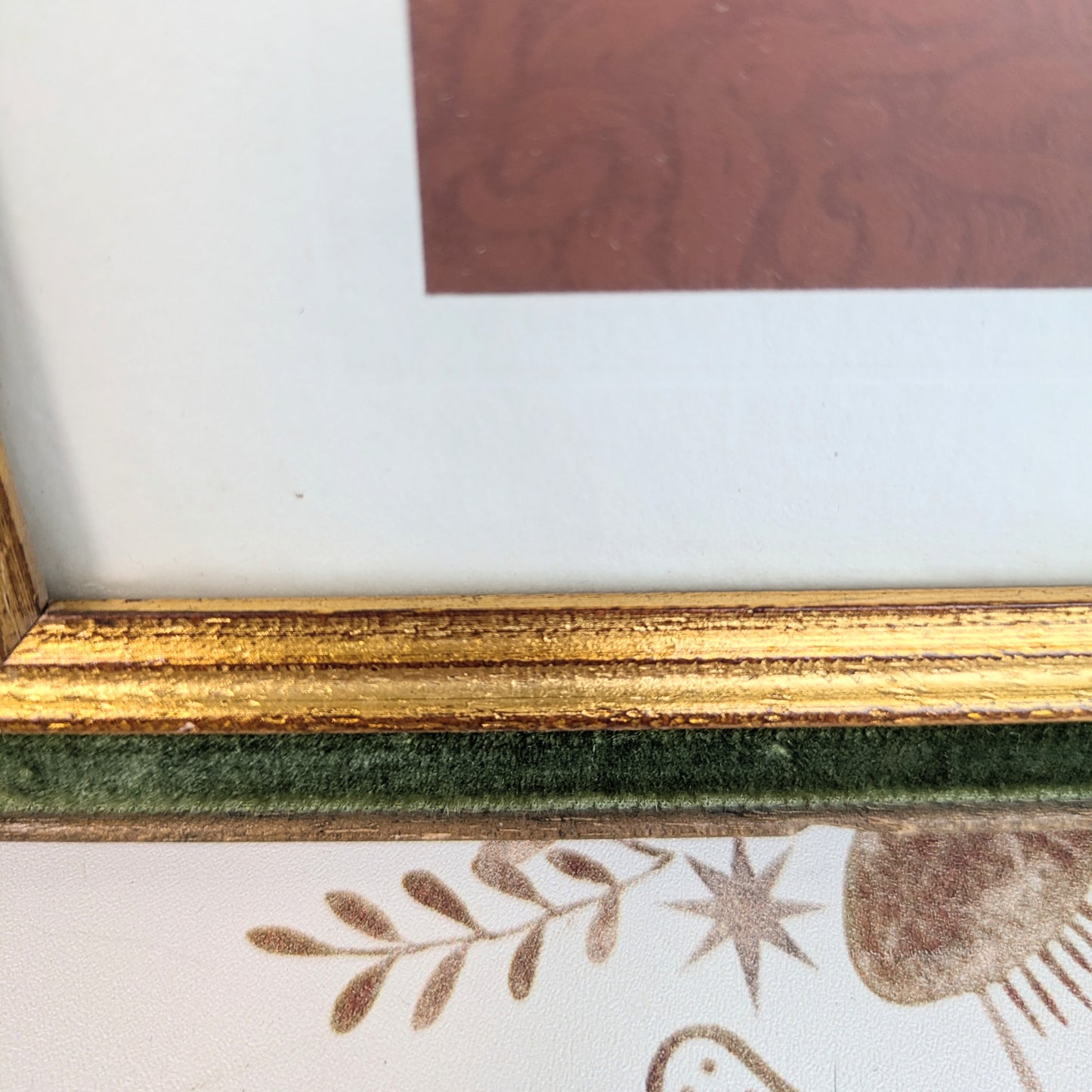 Green velvet picture frame
