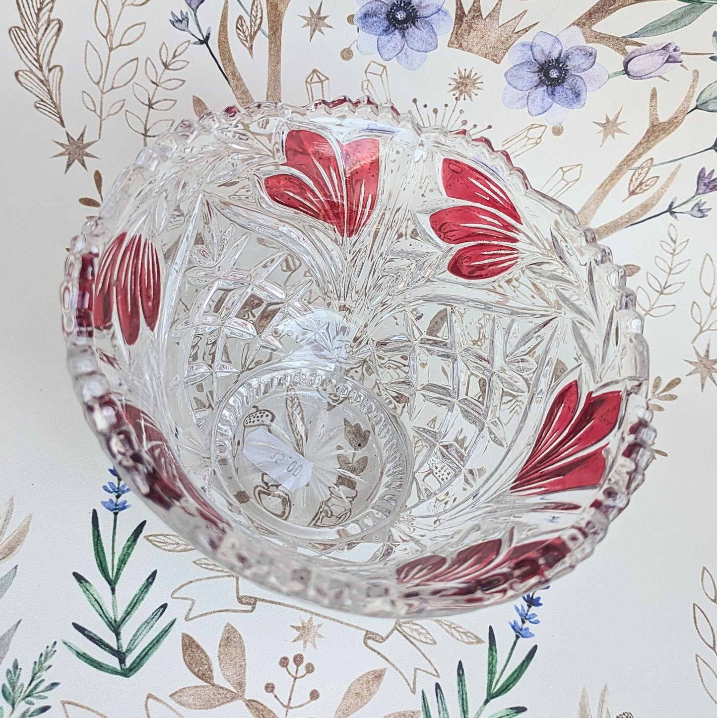 Lead crystal bowl flowers
