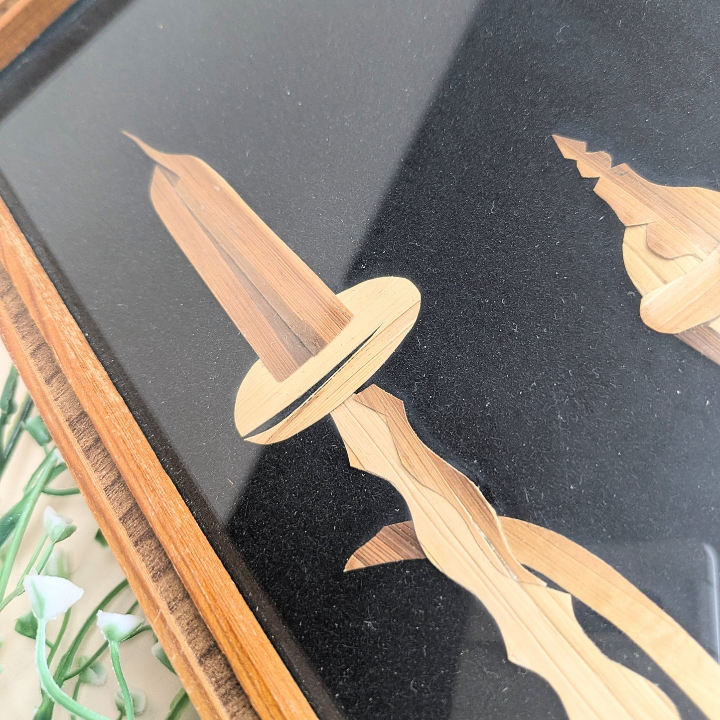 Tableau oriental en placage de bois