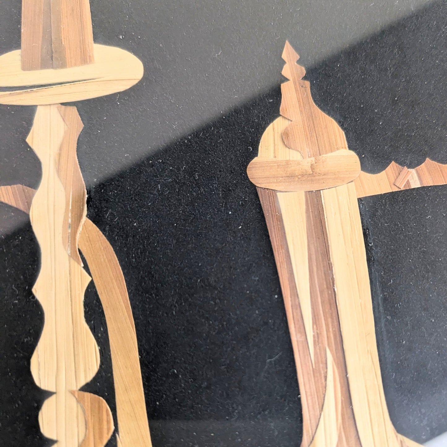 Tableau oriental en placage de bois