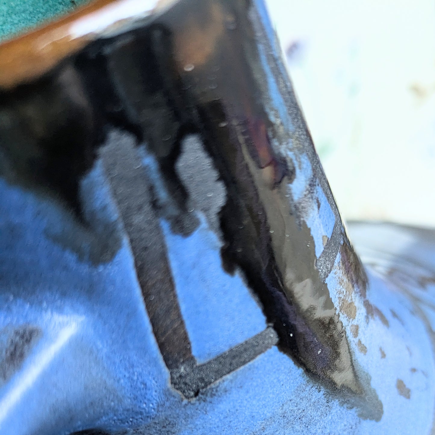 Henkelvase von Hans Welling für Ceramano Pergamon WGP in blau