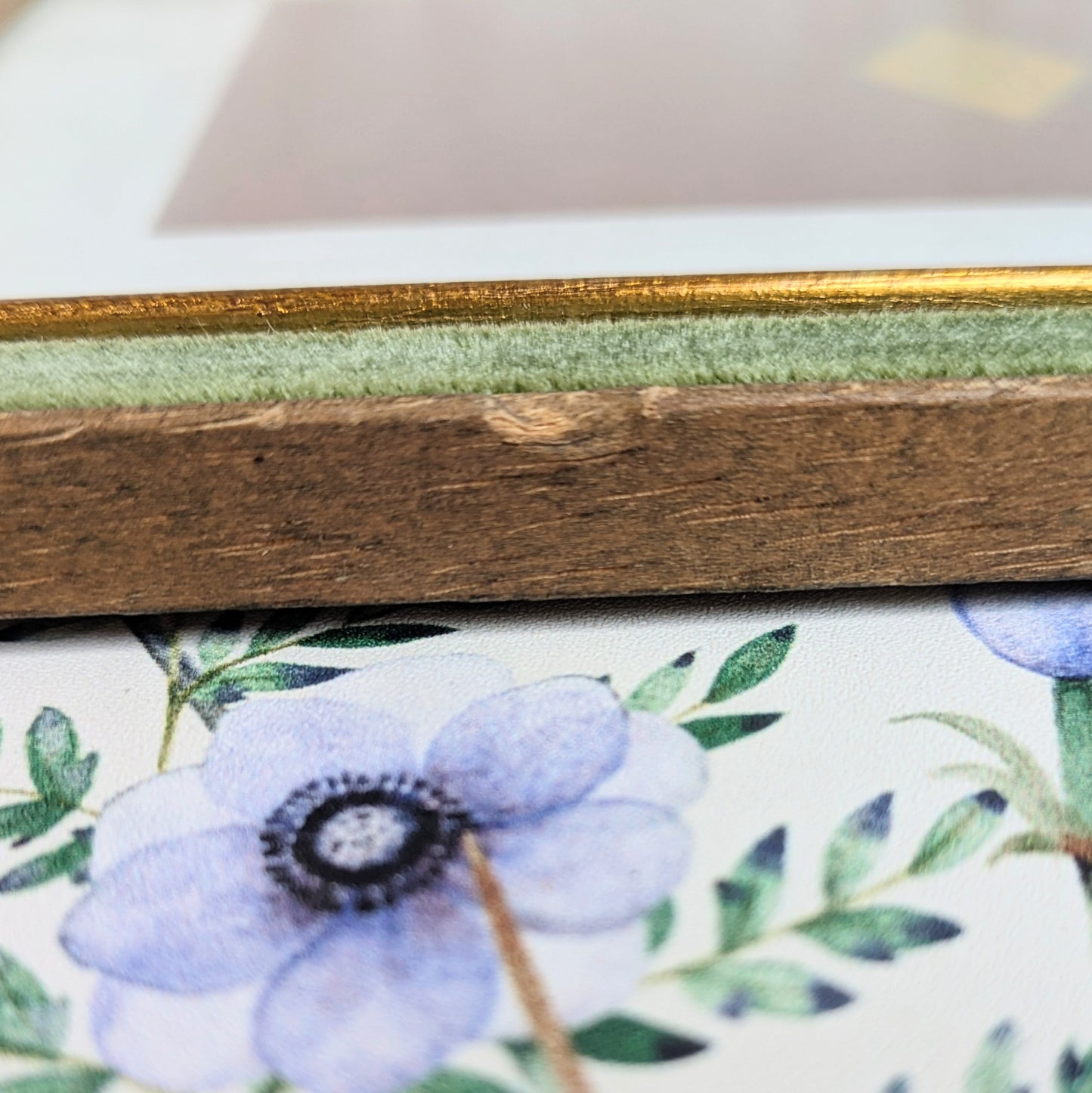 Green velvet picture frame