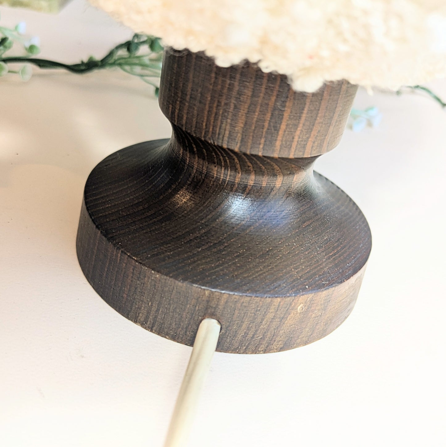 Lamp with bouclé shade