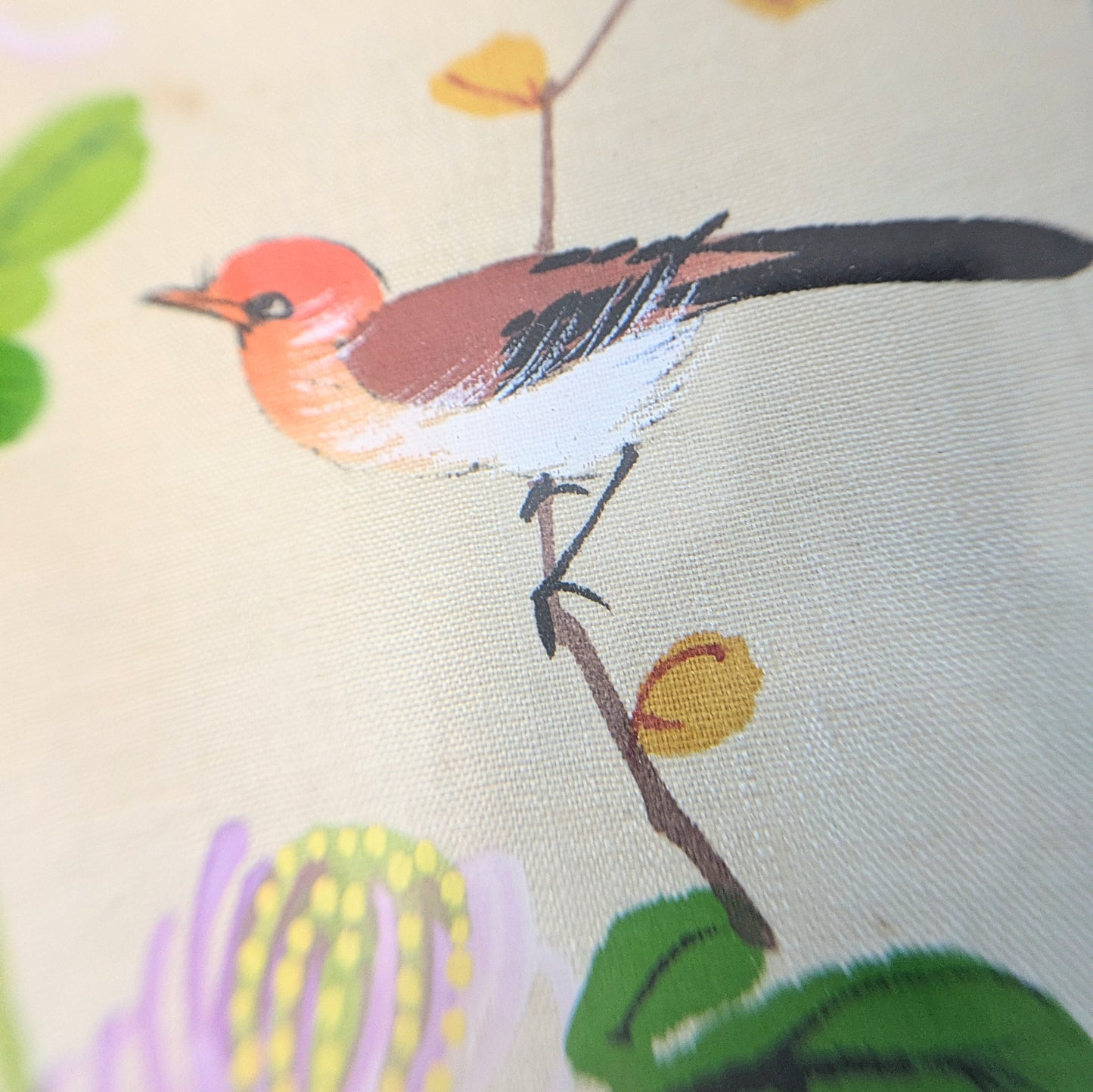 Asian painting bird with chrysanthemums