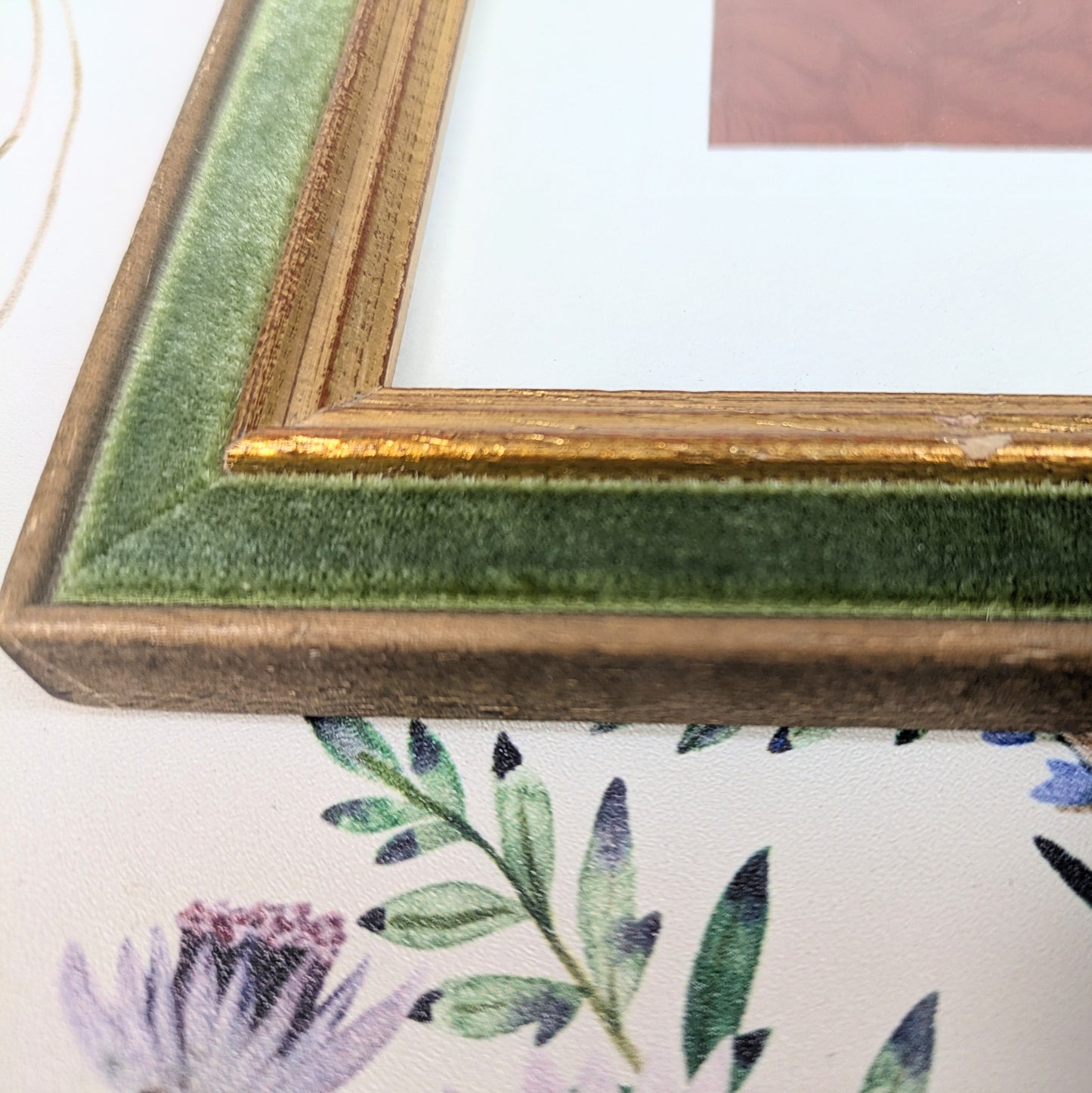 Green velvet picture frame