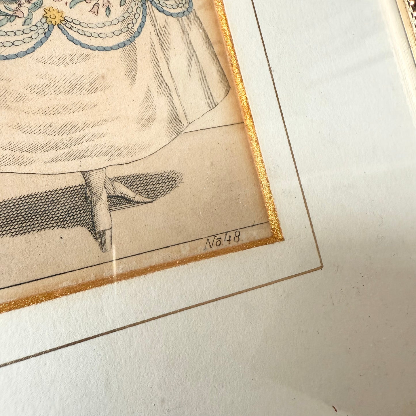 Gerahmte Mode Lithografie 1830