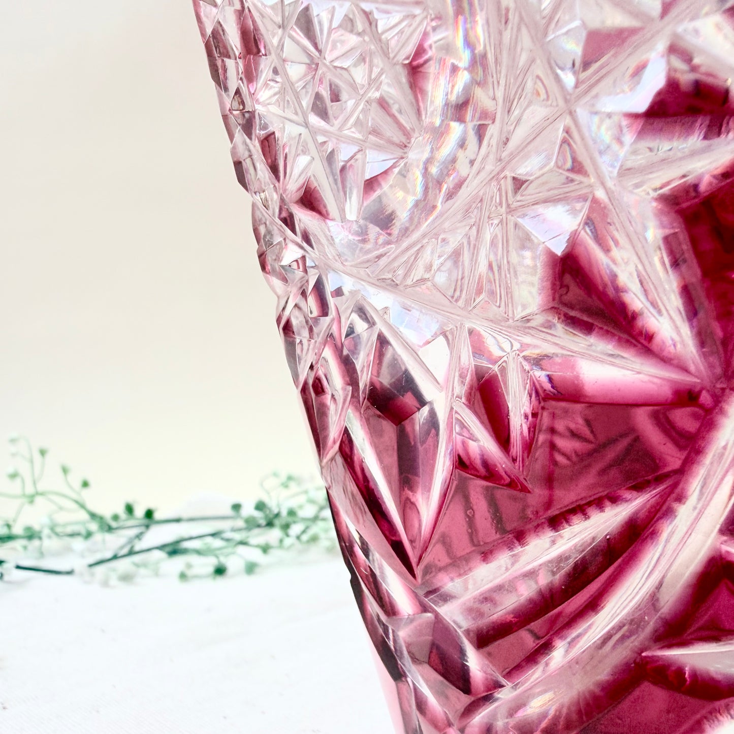 Vase Überfangglas rot