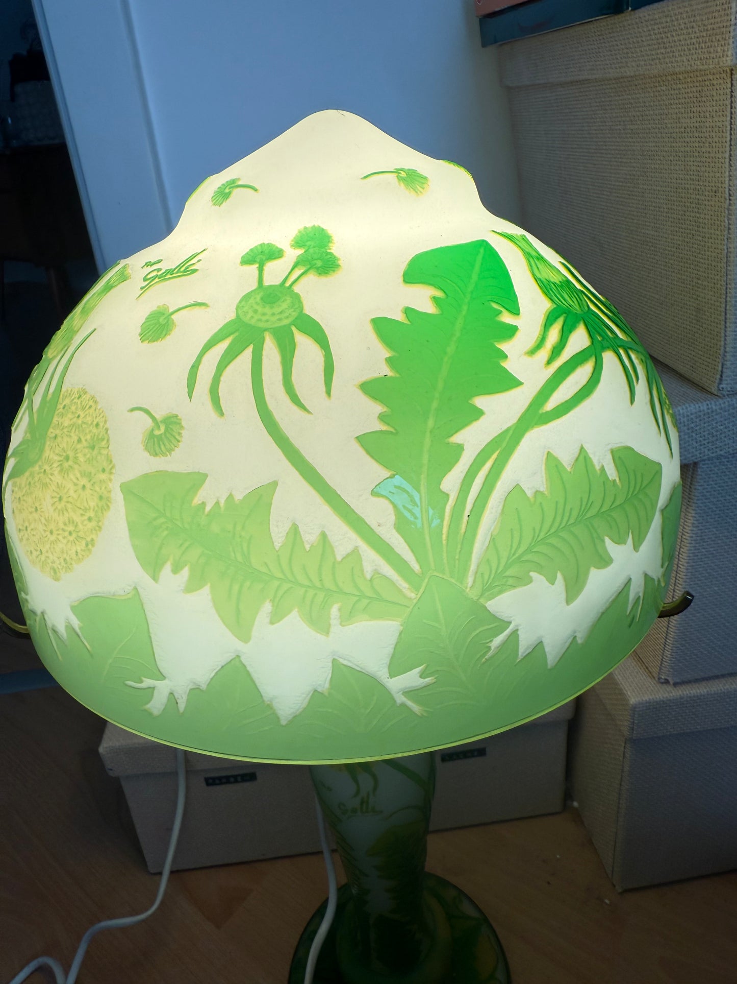 Jugendstil Lampe Löwenzahn nach Gallé