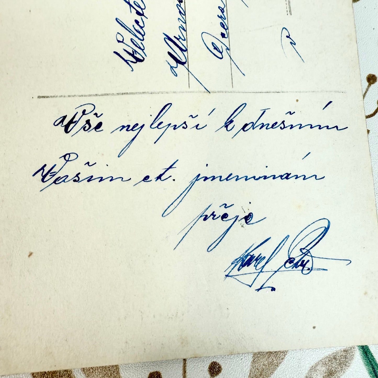 Tschechische Postkarte antik nachkoloriert