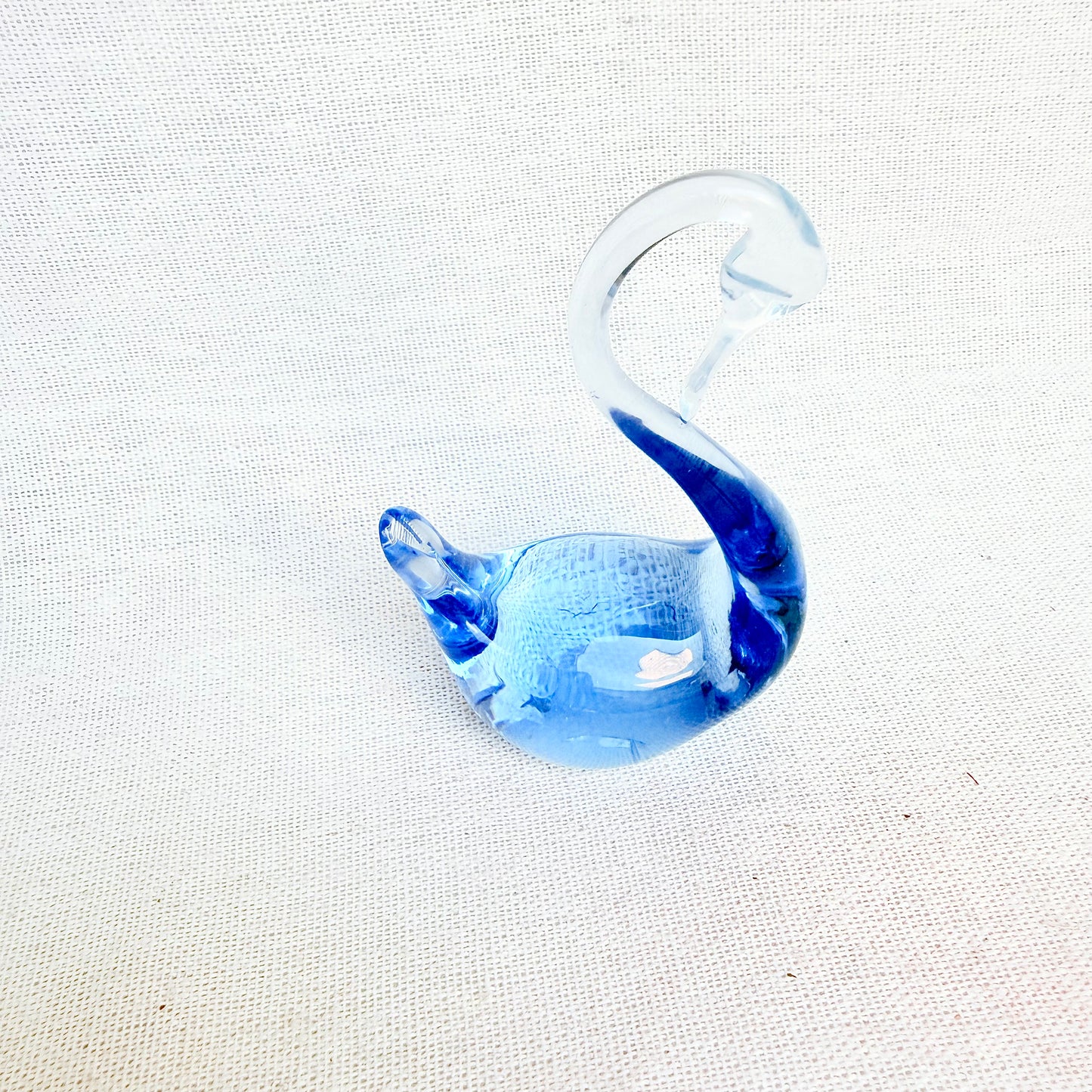 Schwan Glasfigur blau