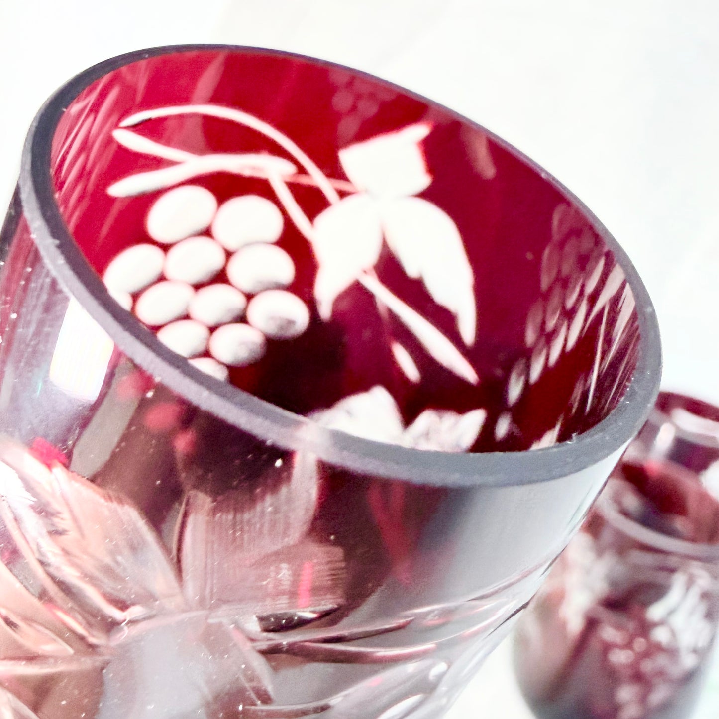 Likörgläser Überfangglas rot