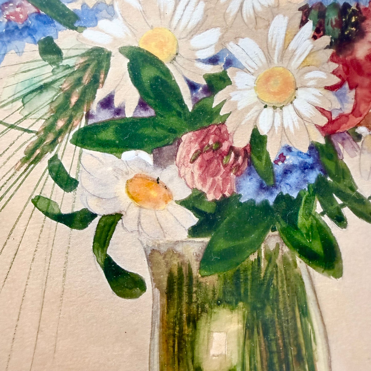 Gerahmtes Blumen Aquarell