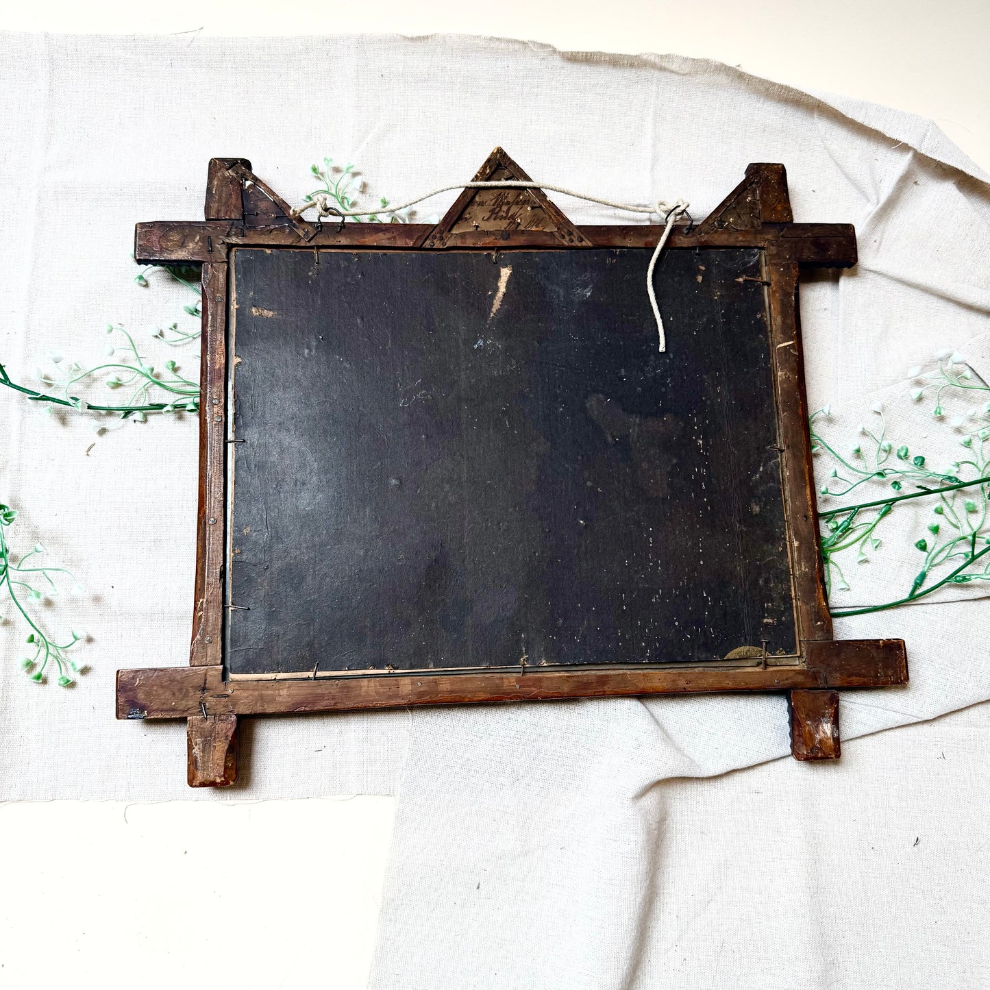 Tramp Art Rahmen mit Perlmutt