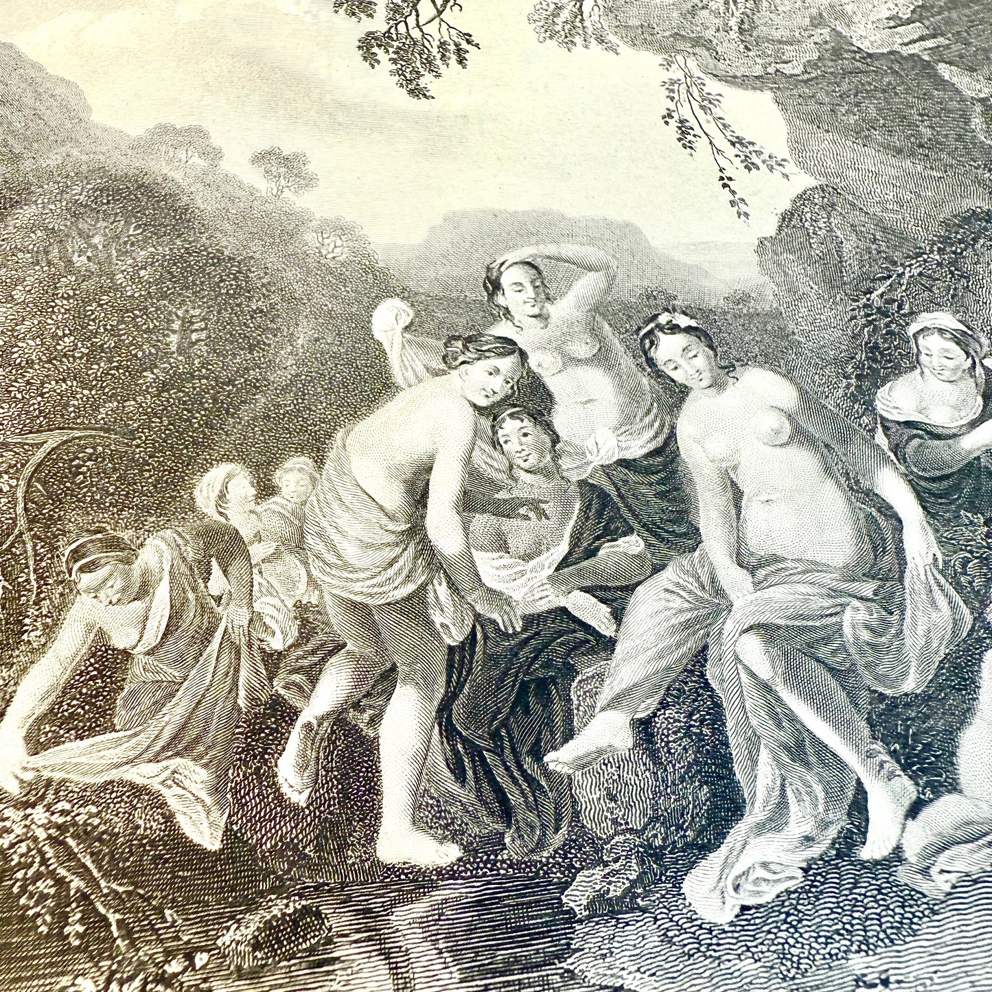 Stahlstich „Die Nymphen“