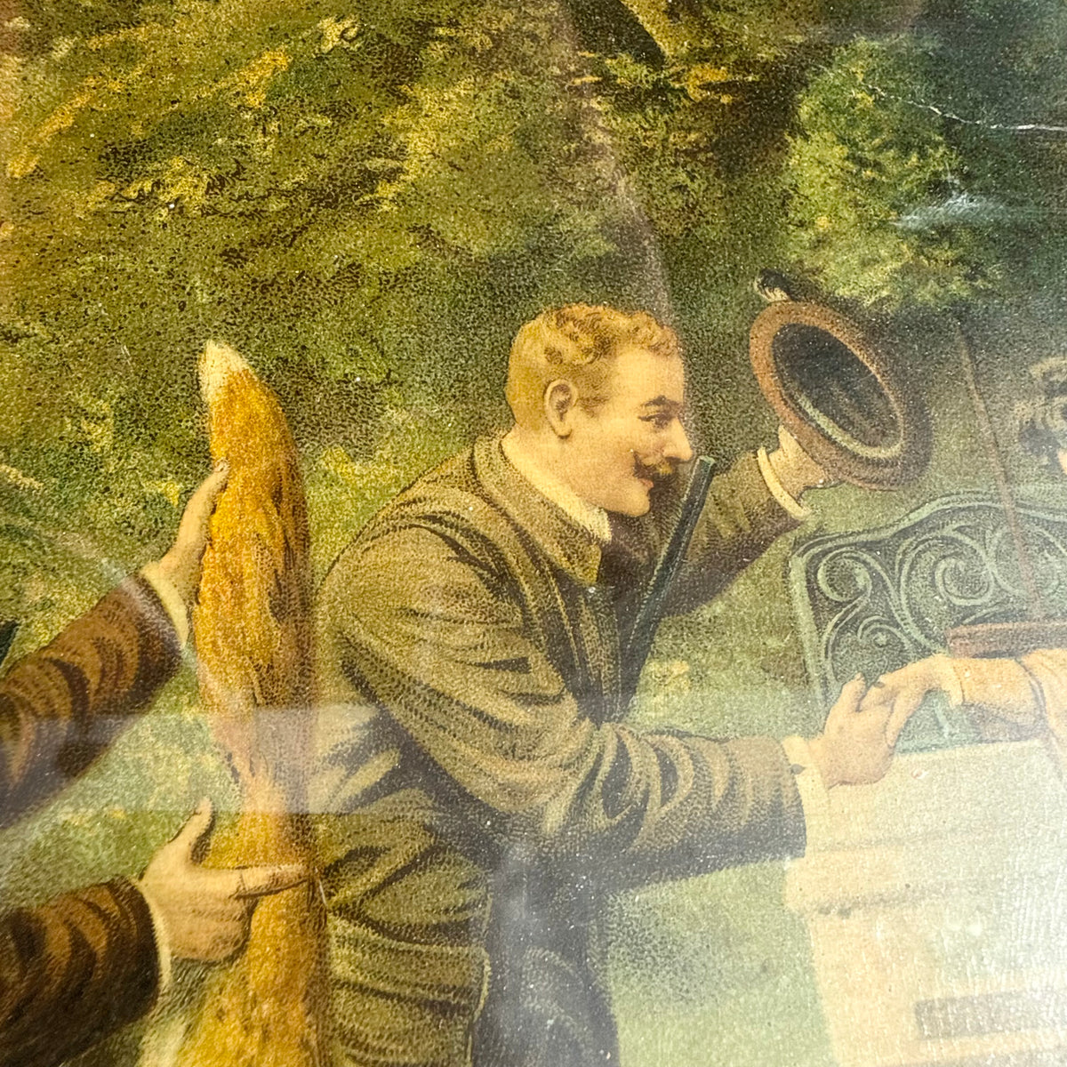 Lithografie Jagdszene