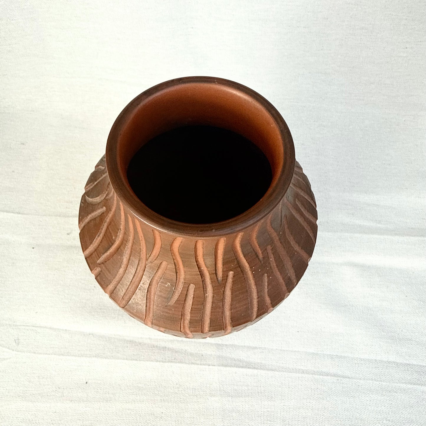 Terrakotta Vase gestreift