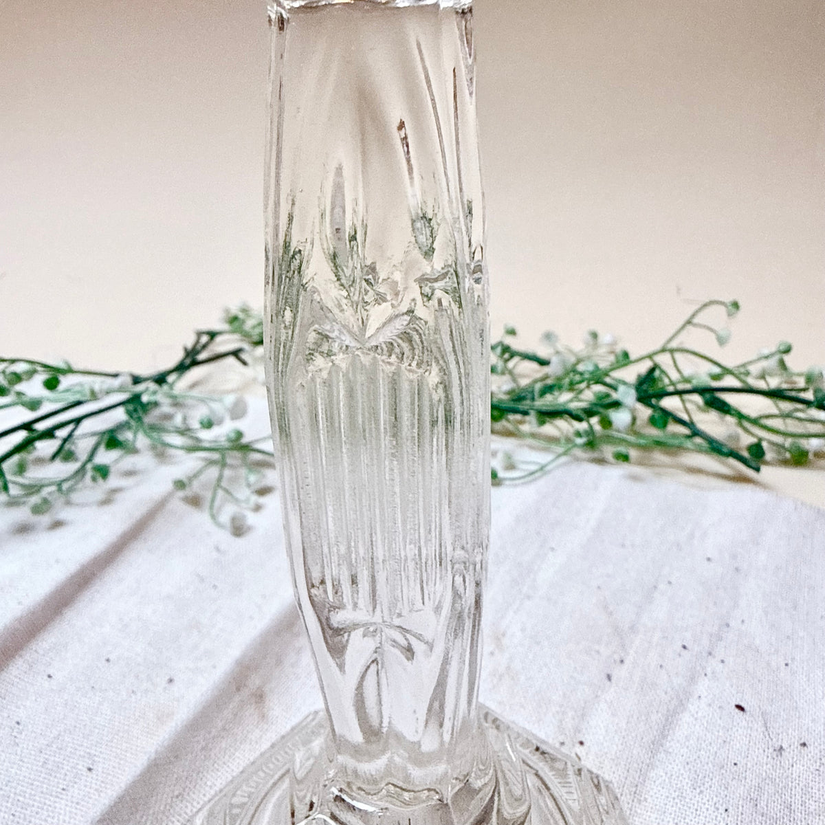 Paar Glas Kerzenständer