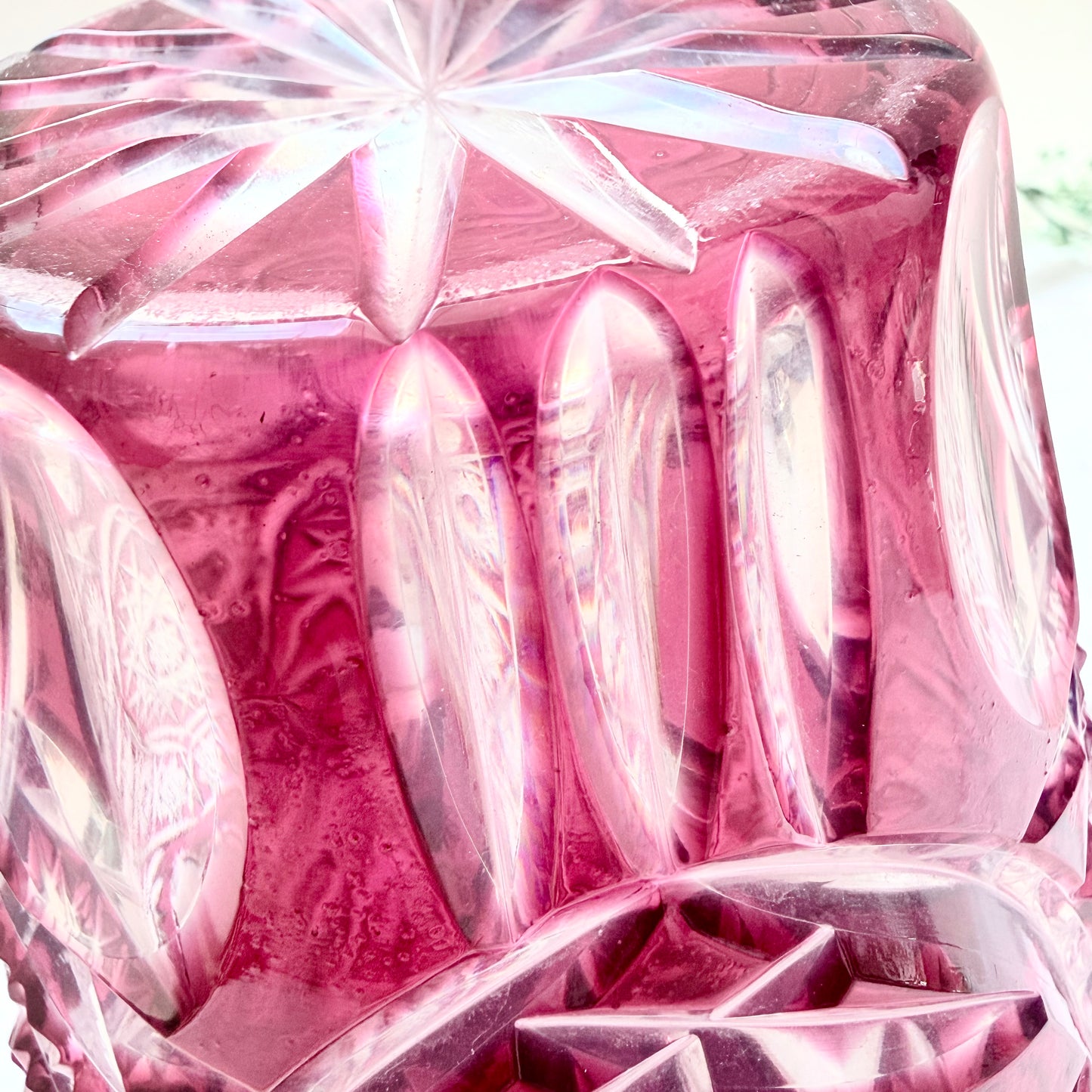 Vase Überfangglas rot