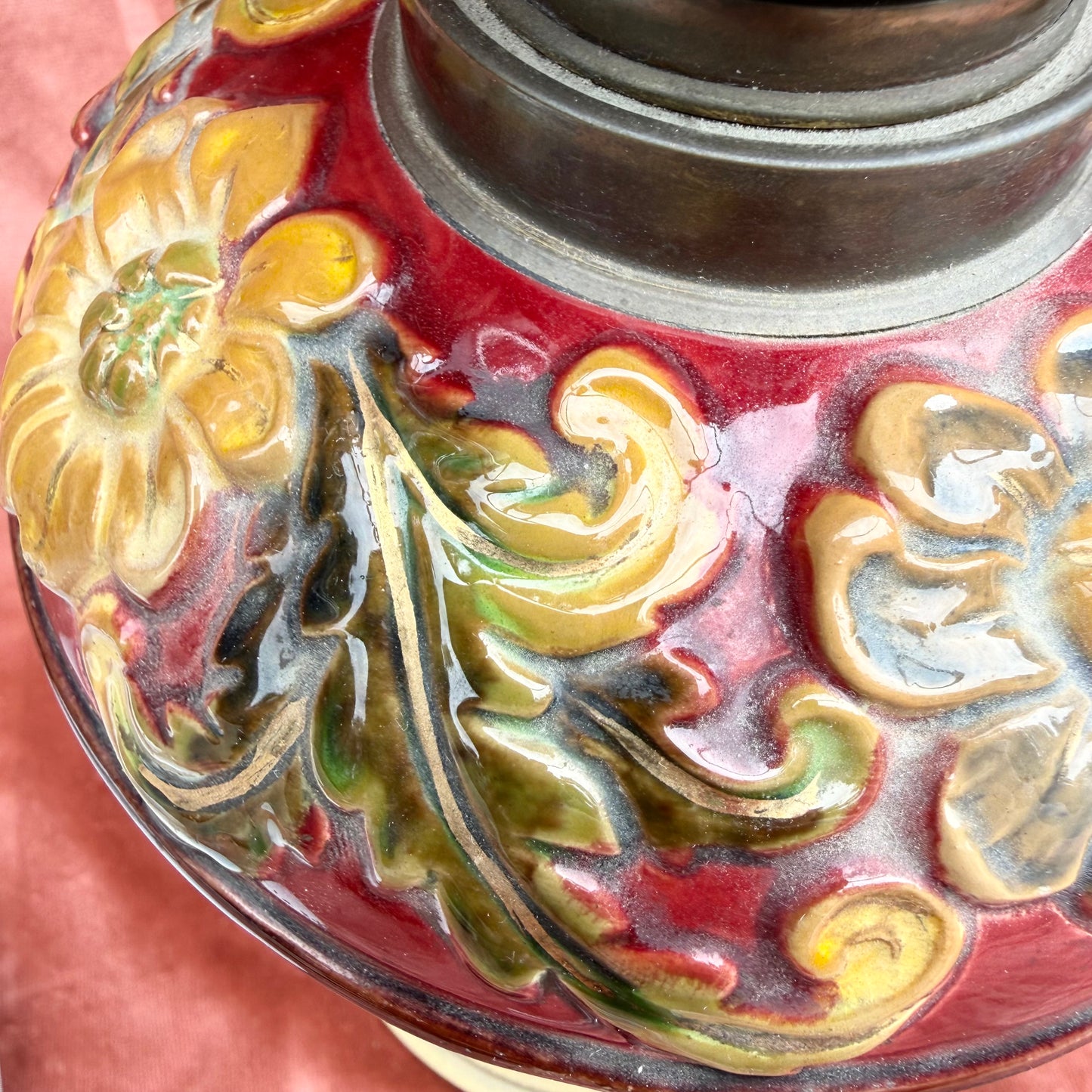 Petroleumlampe groß Blumen