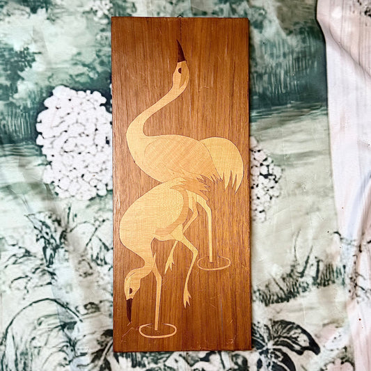 Holzbild Kraniche Intarsien