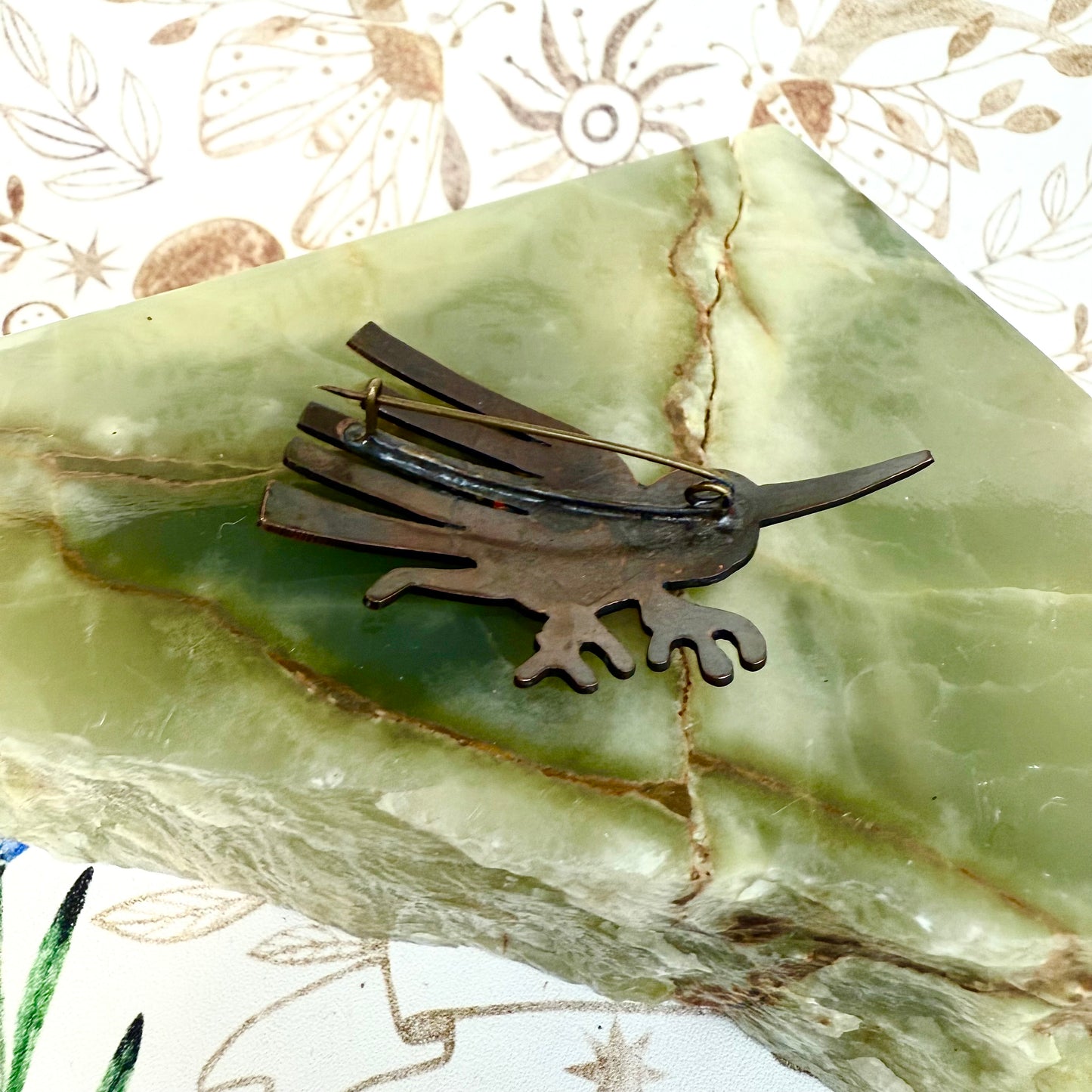 Kolibri Brosche Emaille Peru